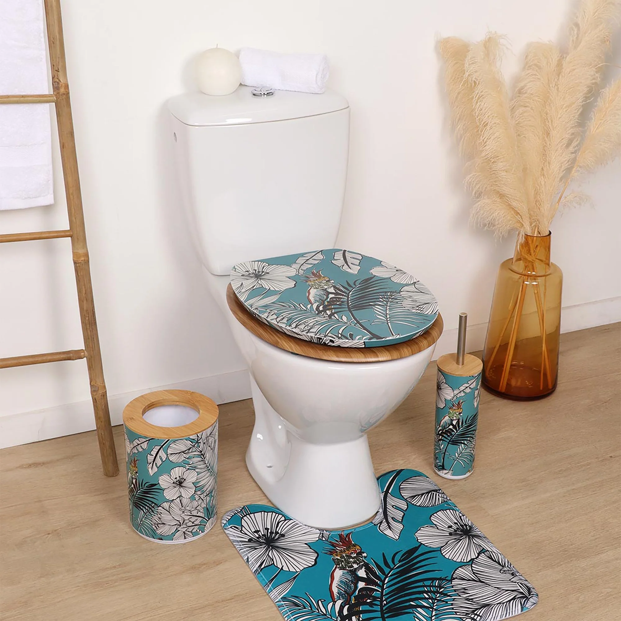 Abattant WC Design imprimée et assise jungle Fever bleu - Image 3