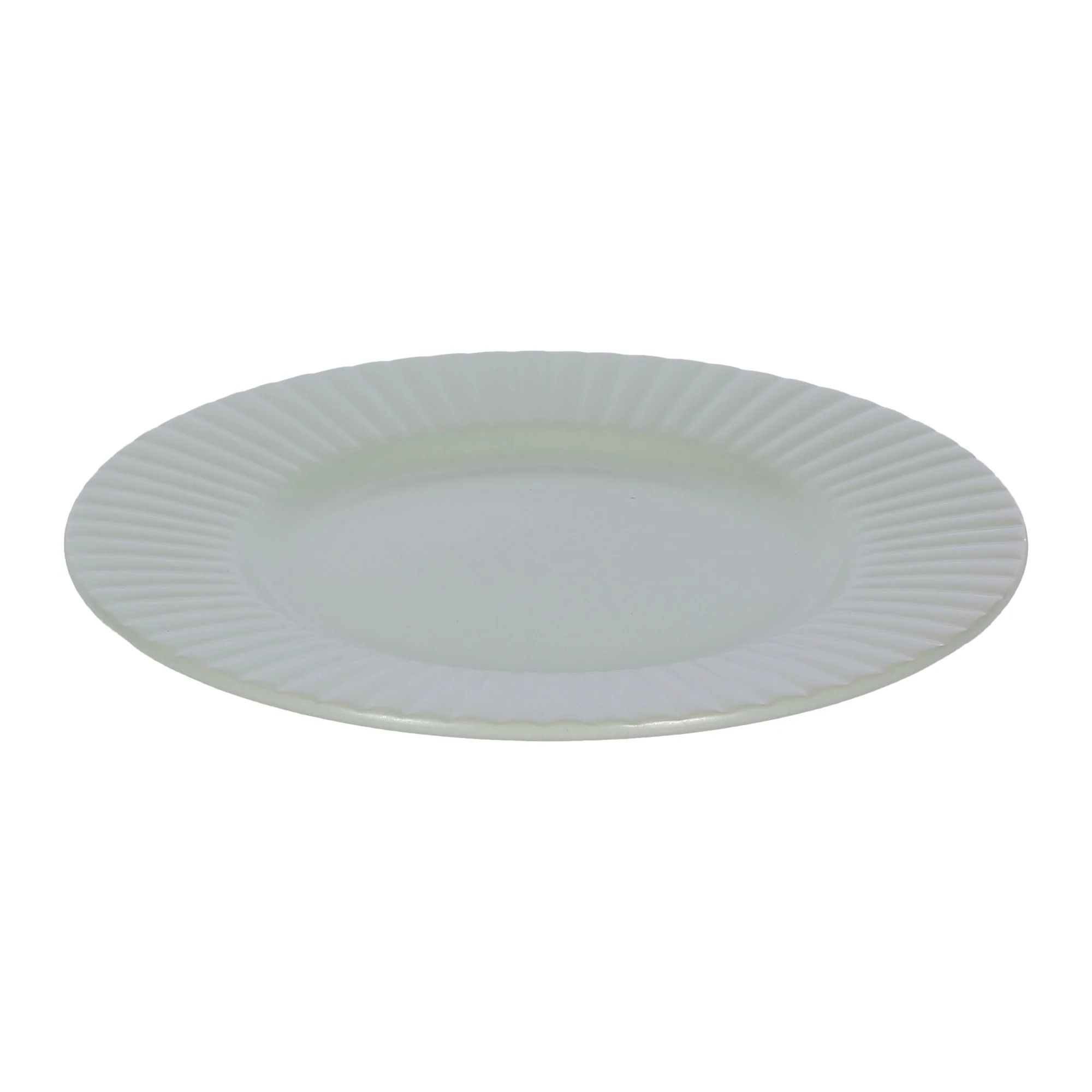 Assiette à dessert Zoan en céramique avec bordure striée  - Vert