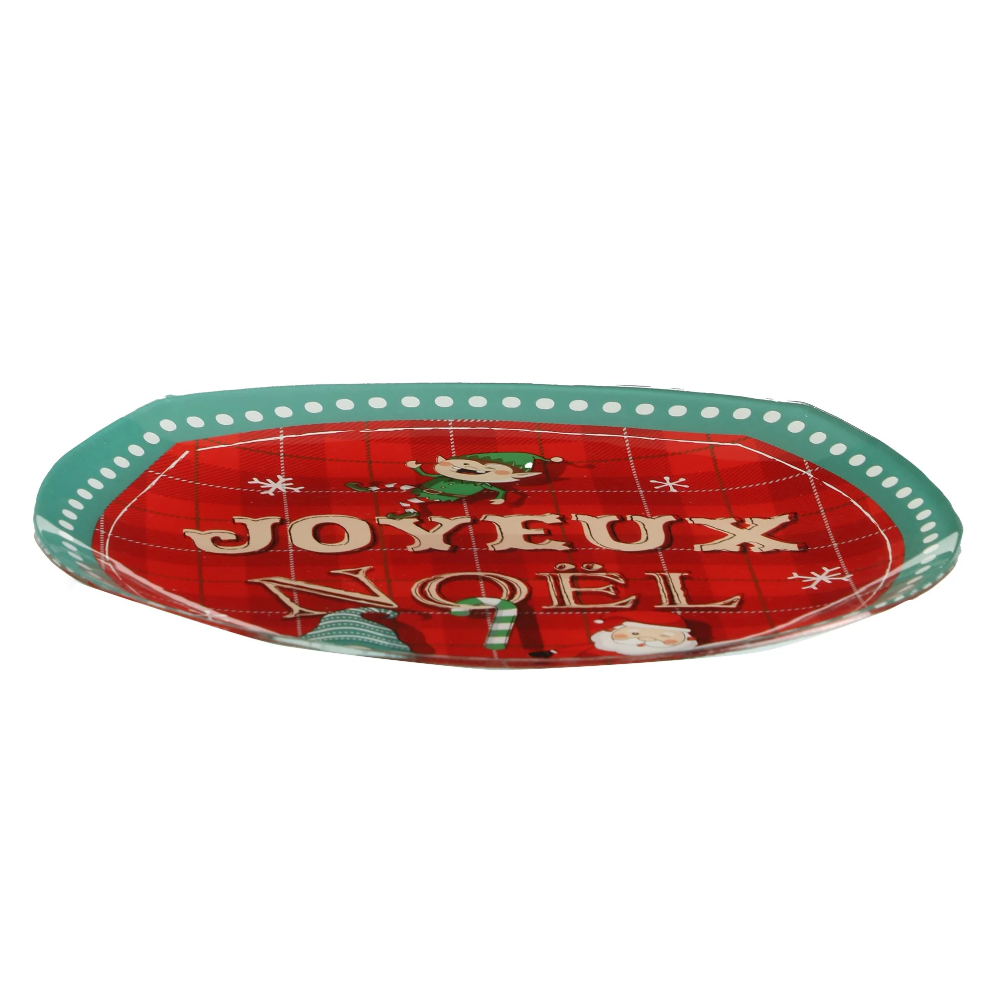 Assiette en verre Noël - Rouge - Image 2