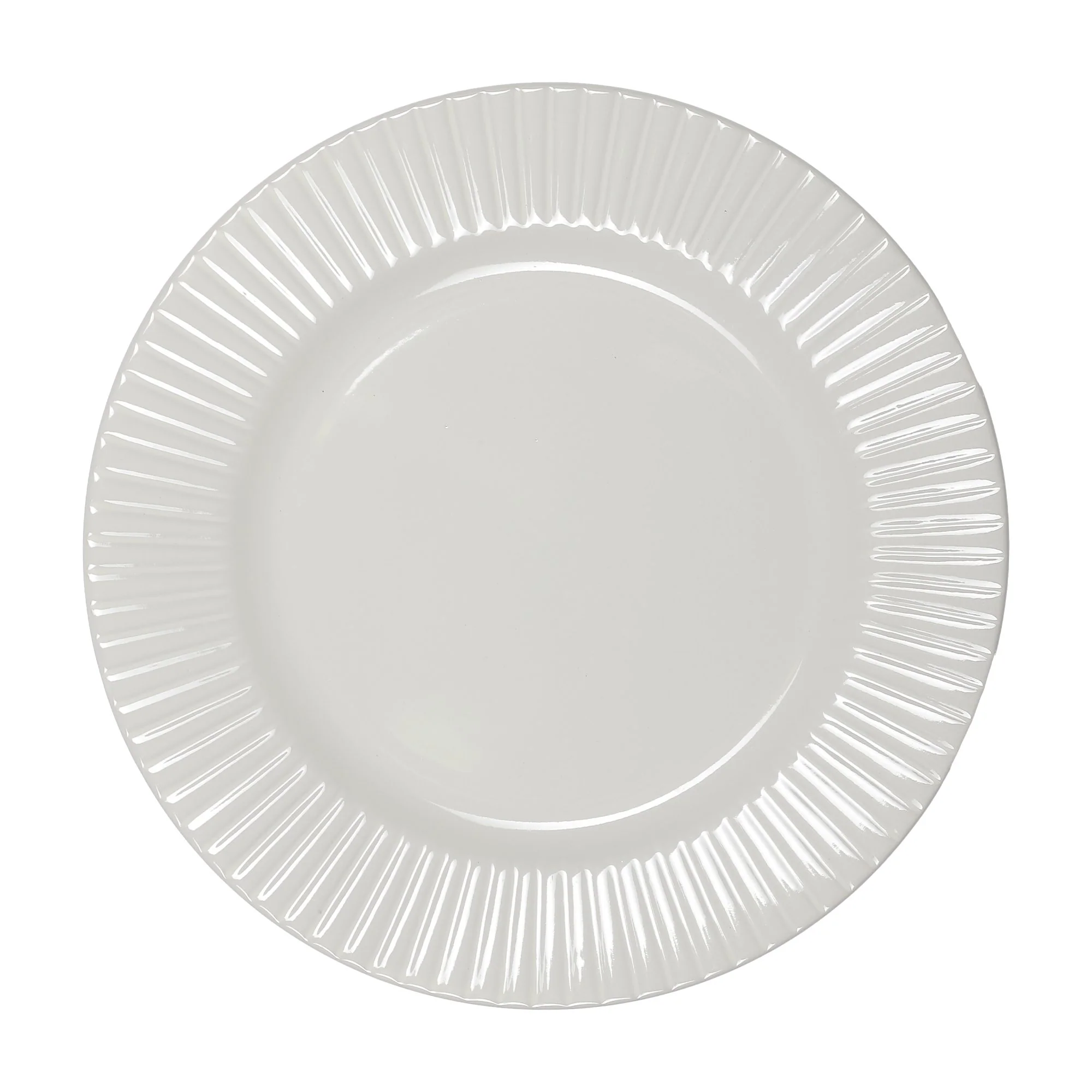 Assiette plate Zoan en céramique avec bordure - Beige - Image 2