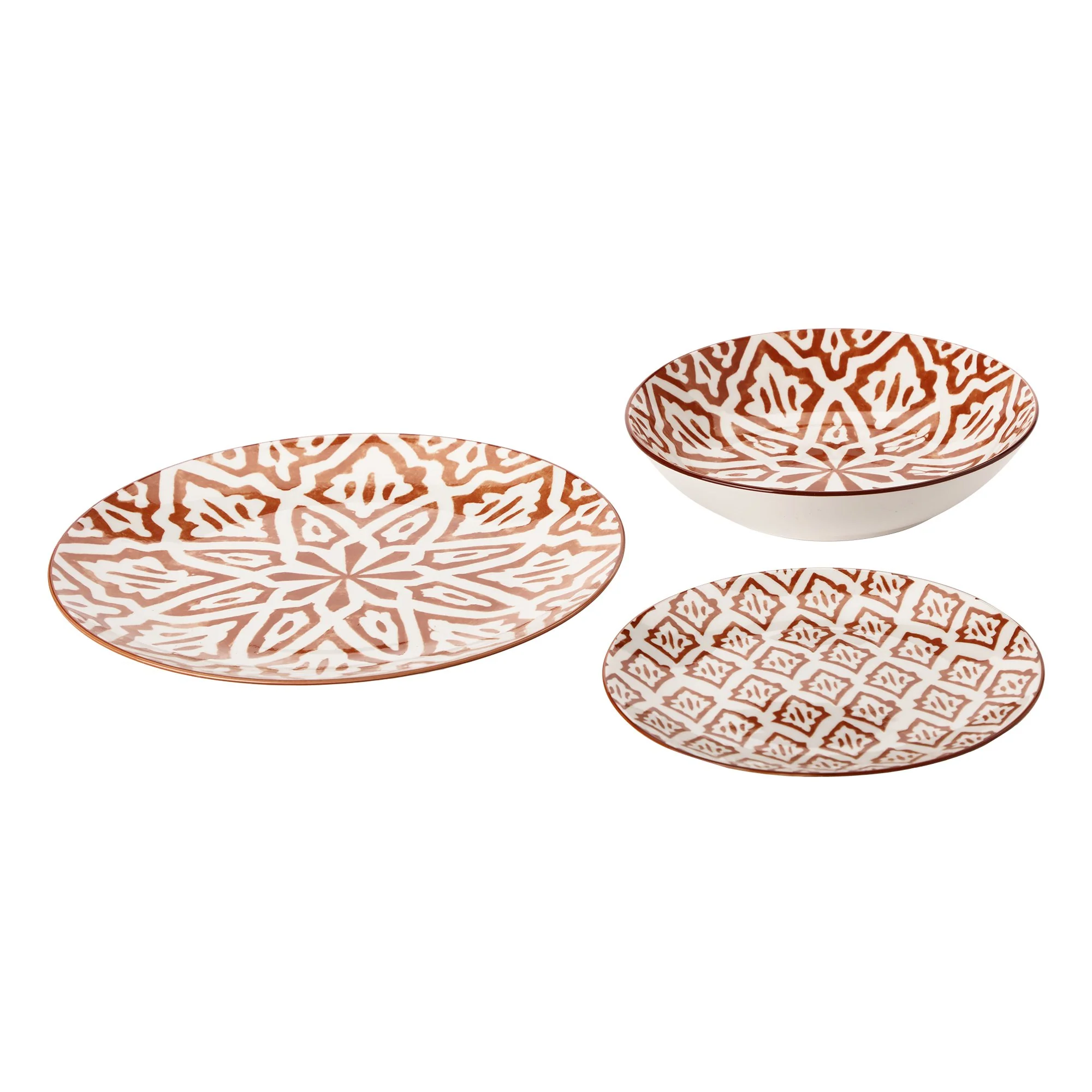 Assortiment de 12 pièces de service de table arabesque - Rouge - Image 4