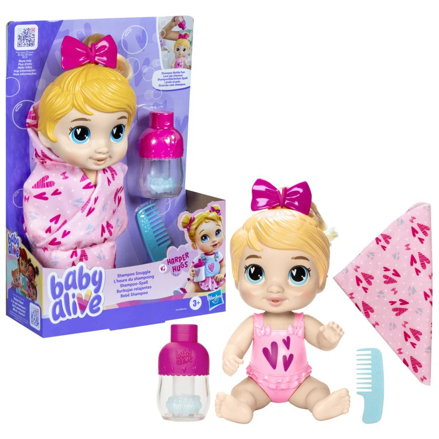 Baby Alive, poupée Harper Hugs L'heure du shampooing