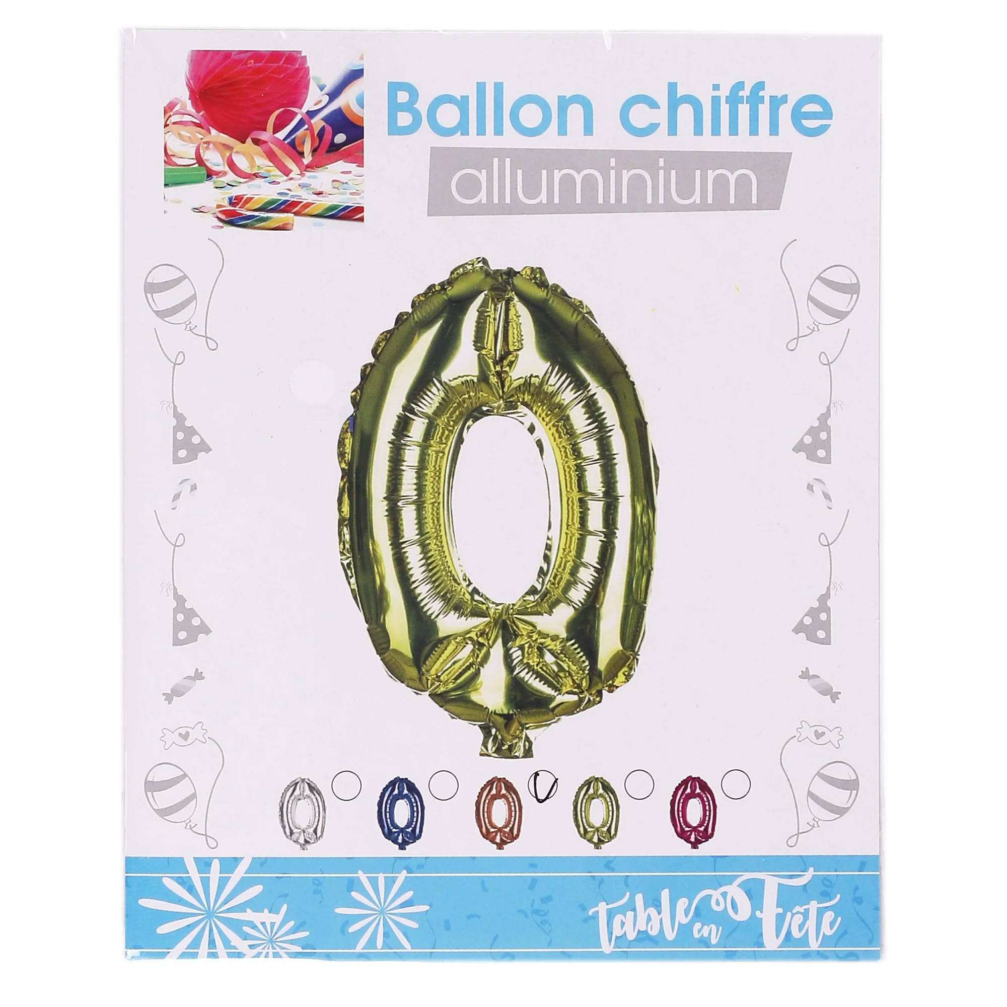 BALLON CHIFFRE ALU 30CM 5 COLORIS