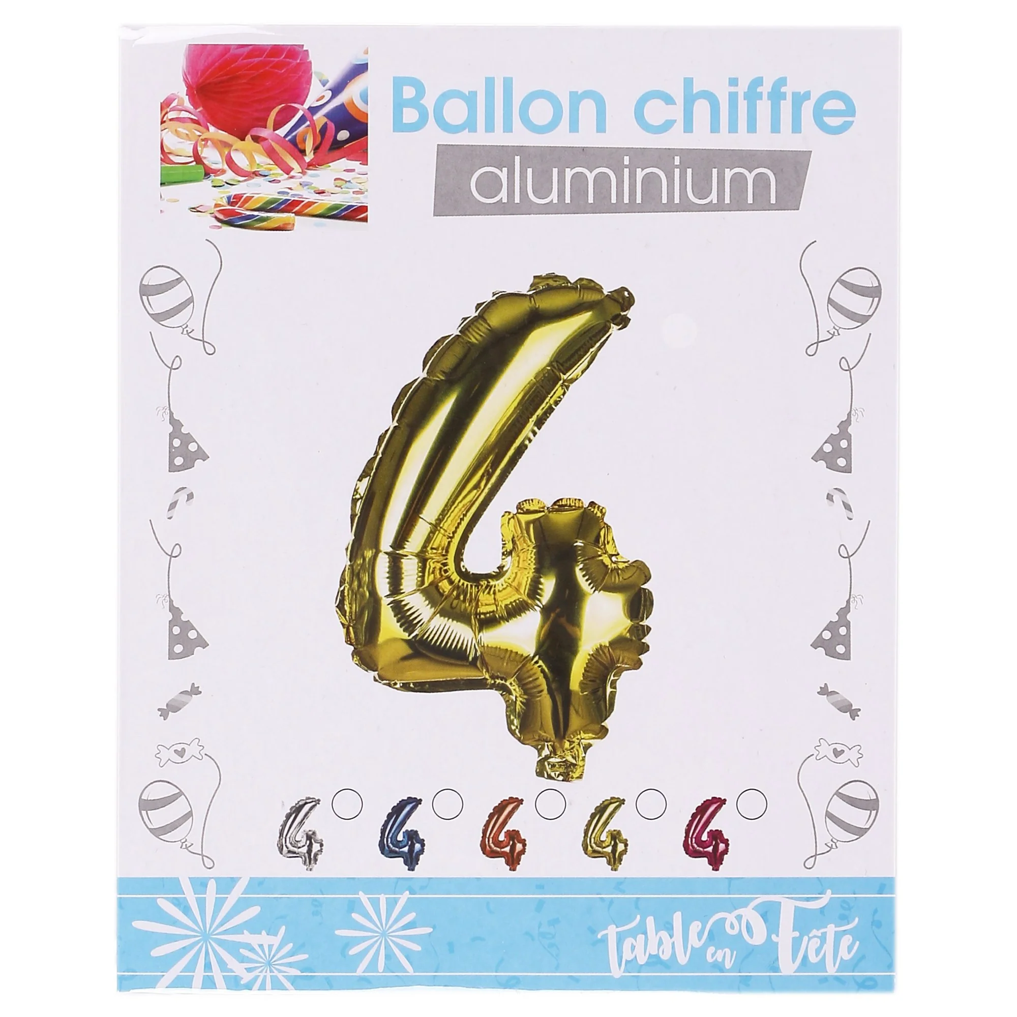 BALLON CHIFFRE ALU 30CM 5 COLORIS - Image 4