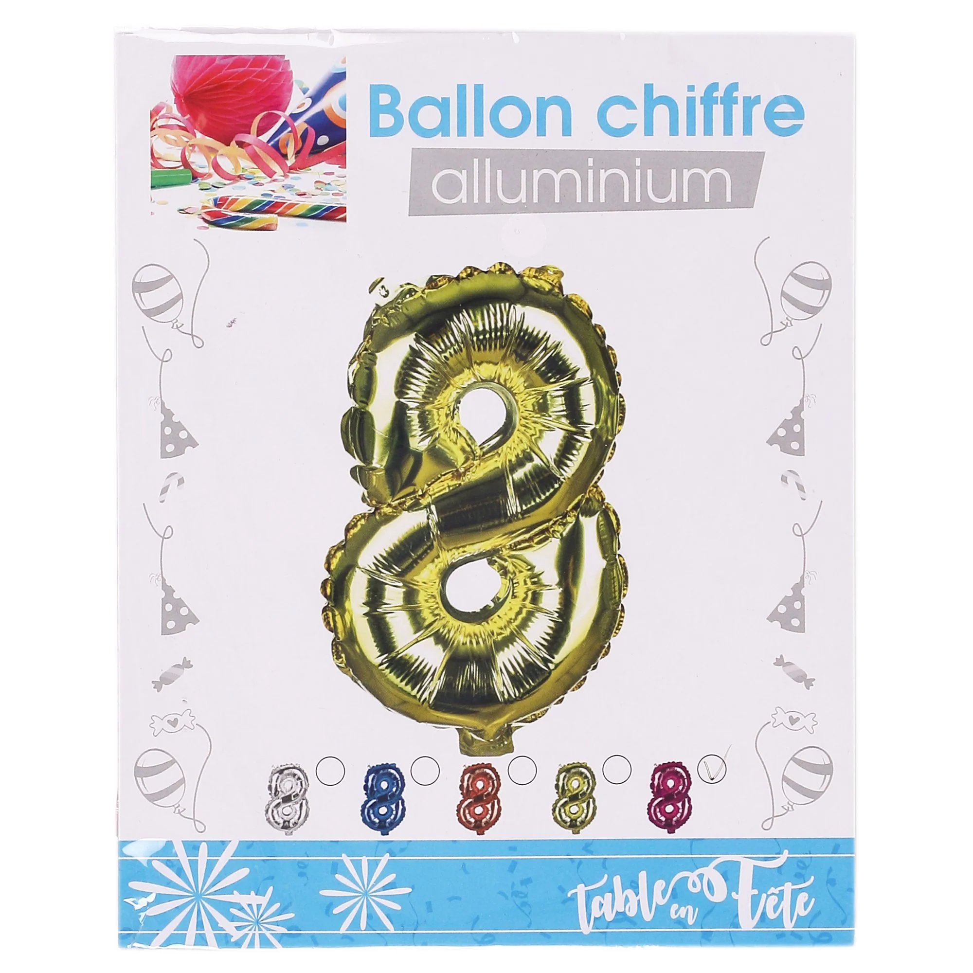 BALLON CHIFFRE ALU 30CM 5 COLORIS - Image 5
