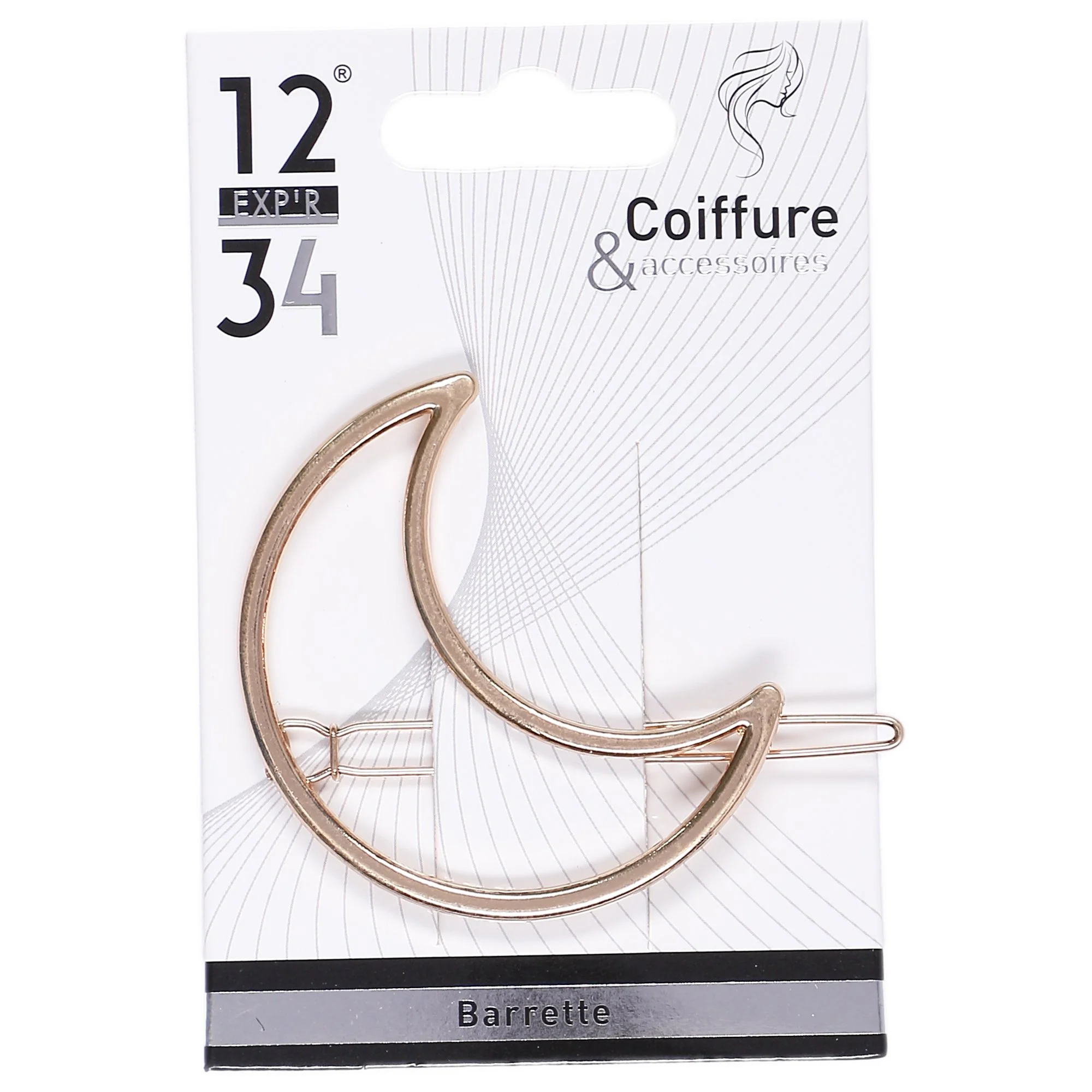 Barrette lune rose gold