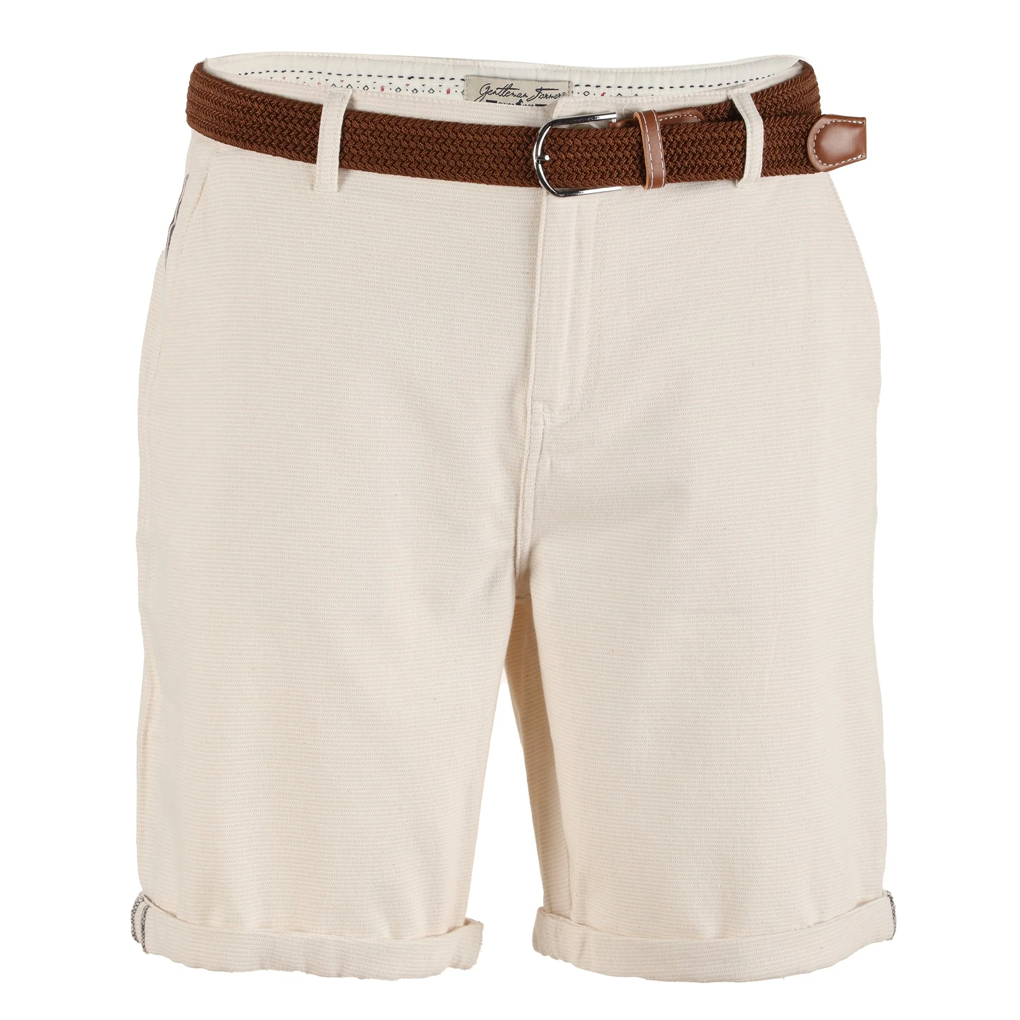 Bermuda avec ceinture tissée - Blanc