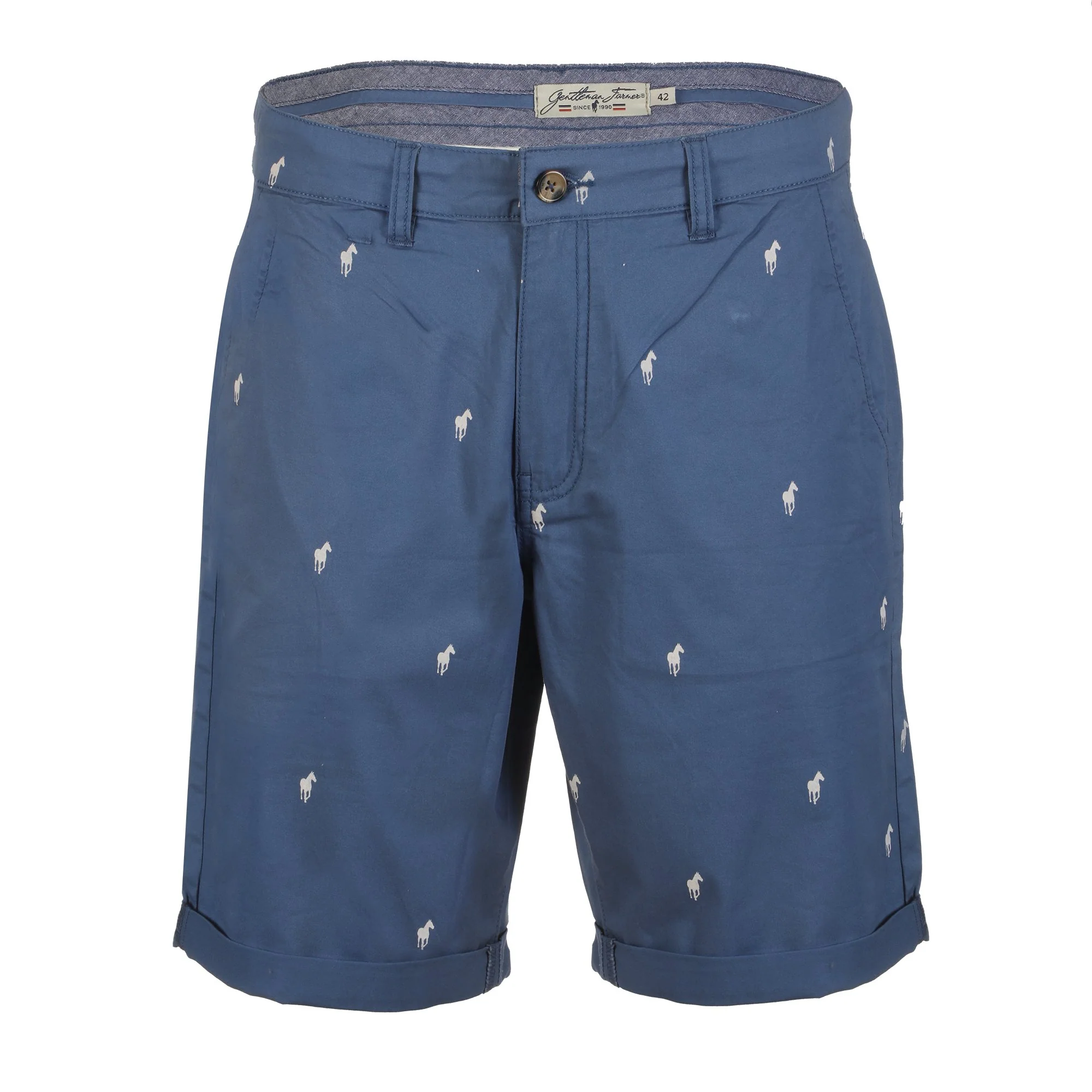 Bermuda brodé - Bleu