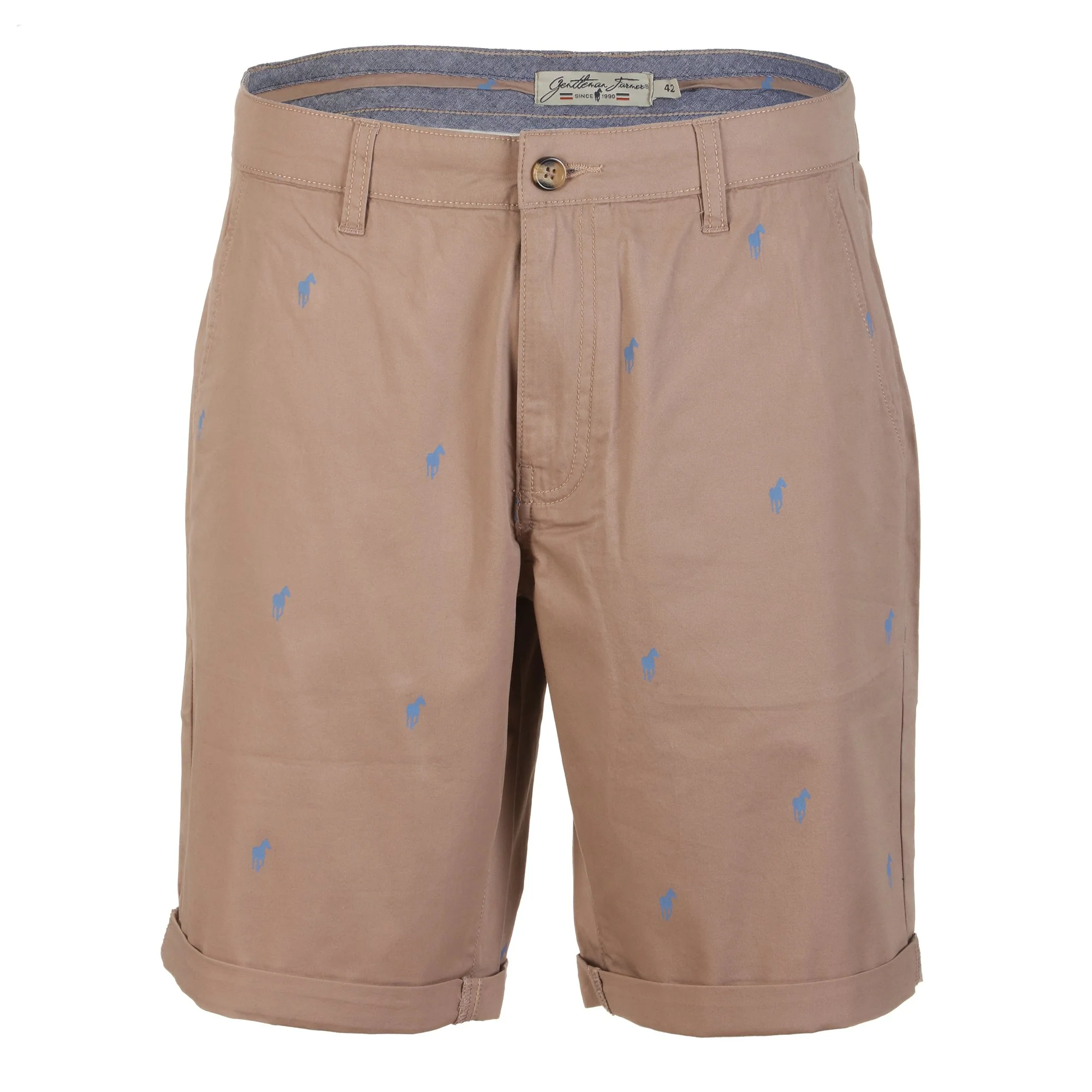 Bermuda brodé - Marron