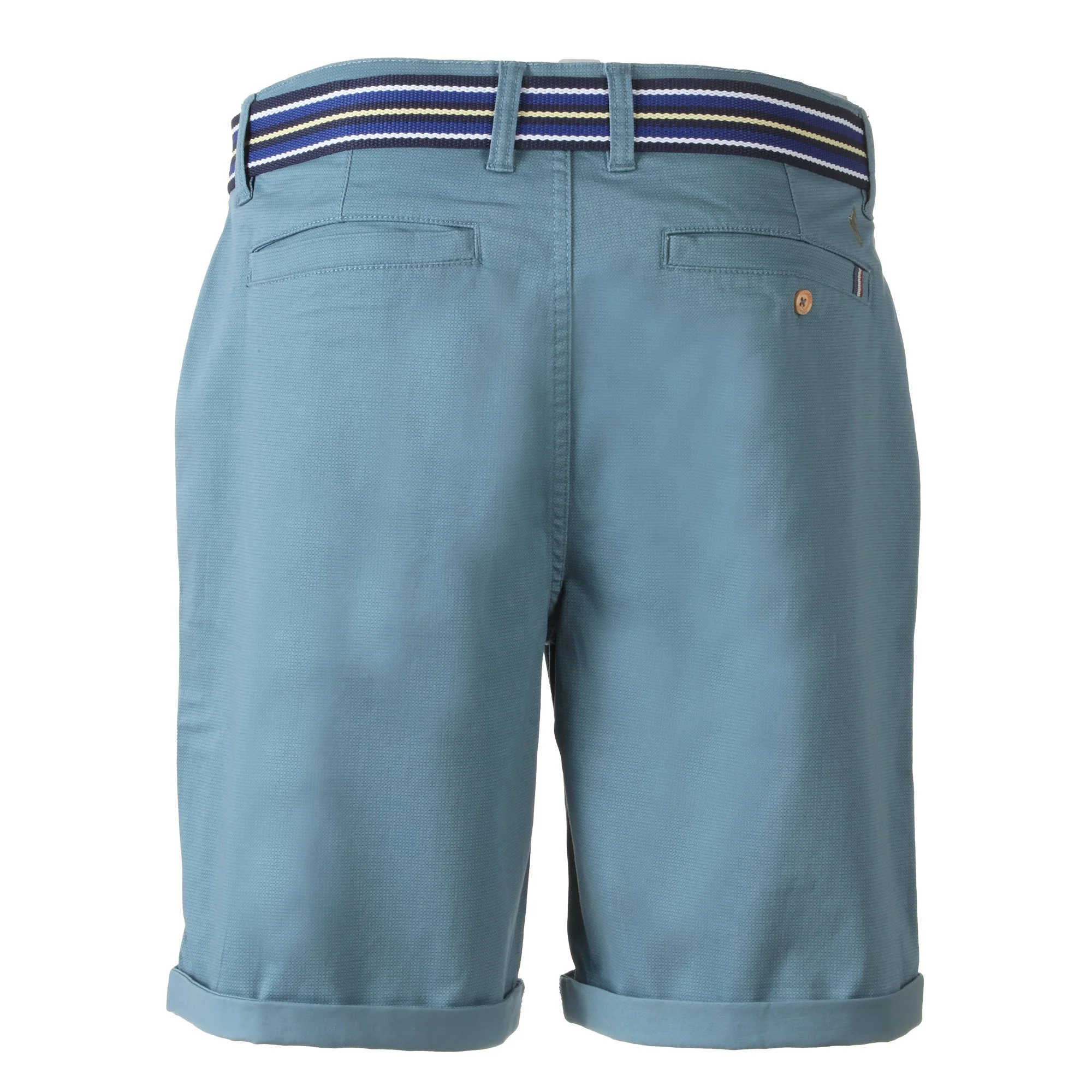 Bermuda en satin avec ceinture  - Bleu - Image 4