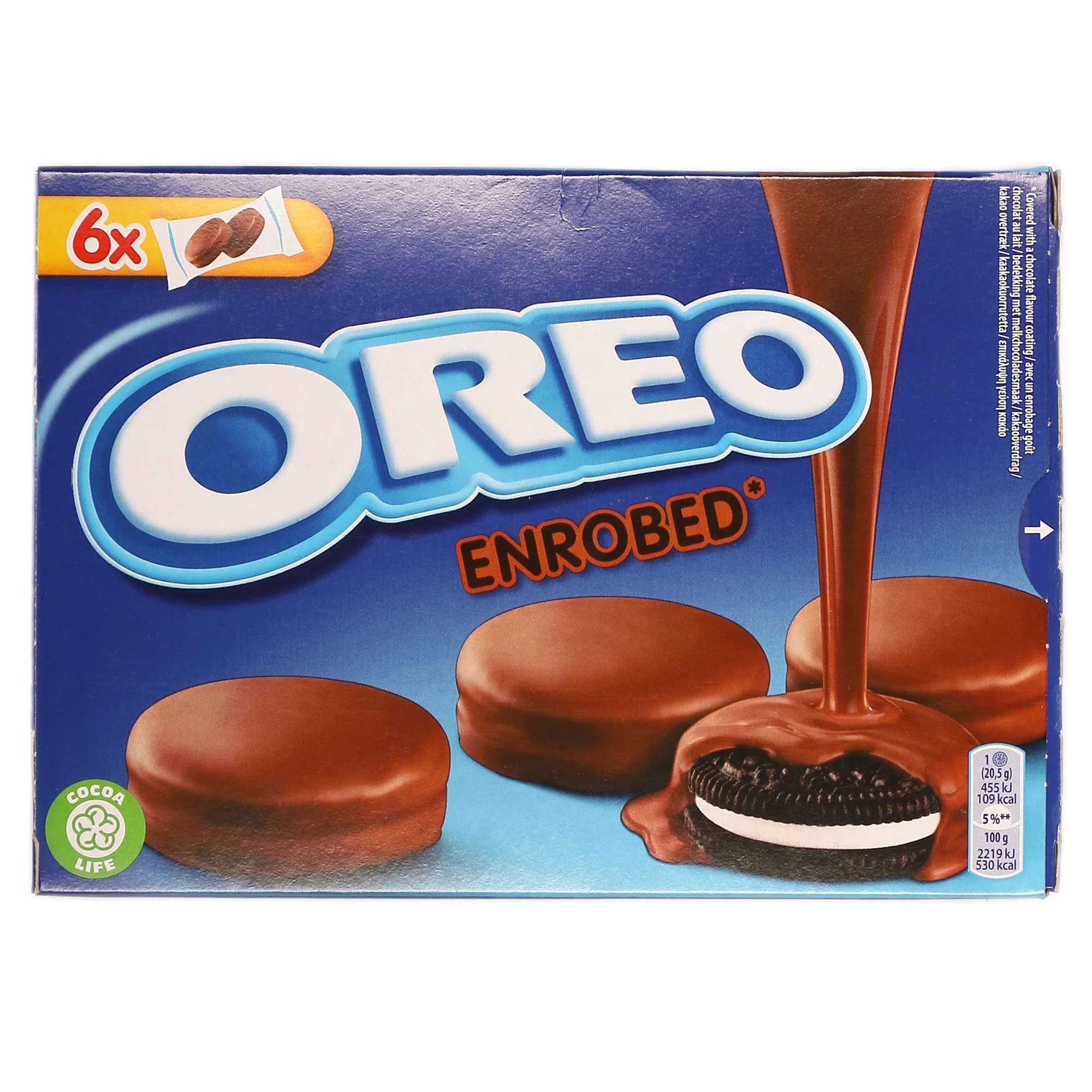 Biscuits fourrés à la vanille enrobés au chocolat au lait Enrobed