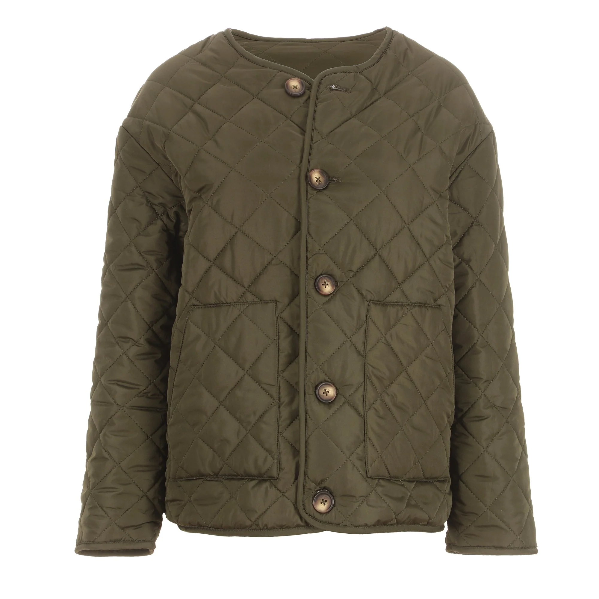 Blouson réversible en sherpa - Kaki - Image 3