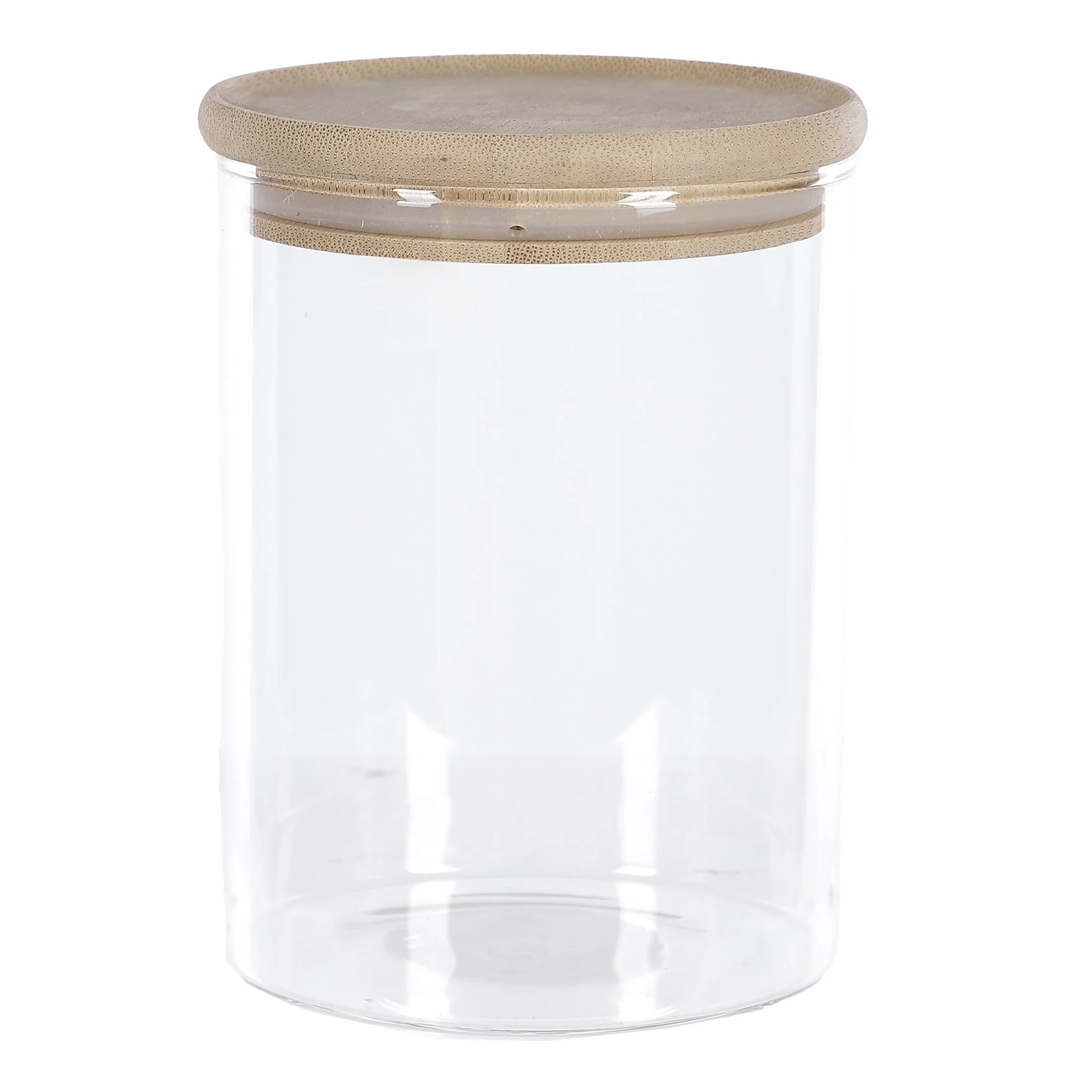 Bocal en verre + couvercle en bambou 1,35L