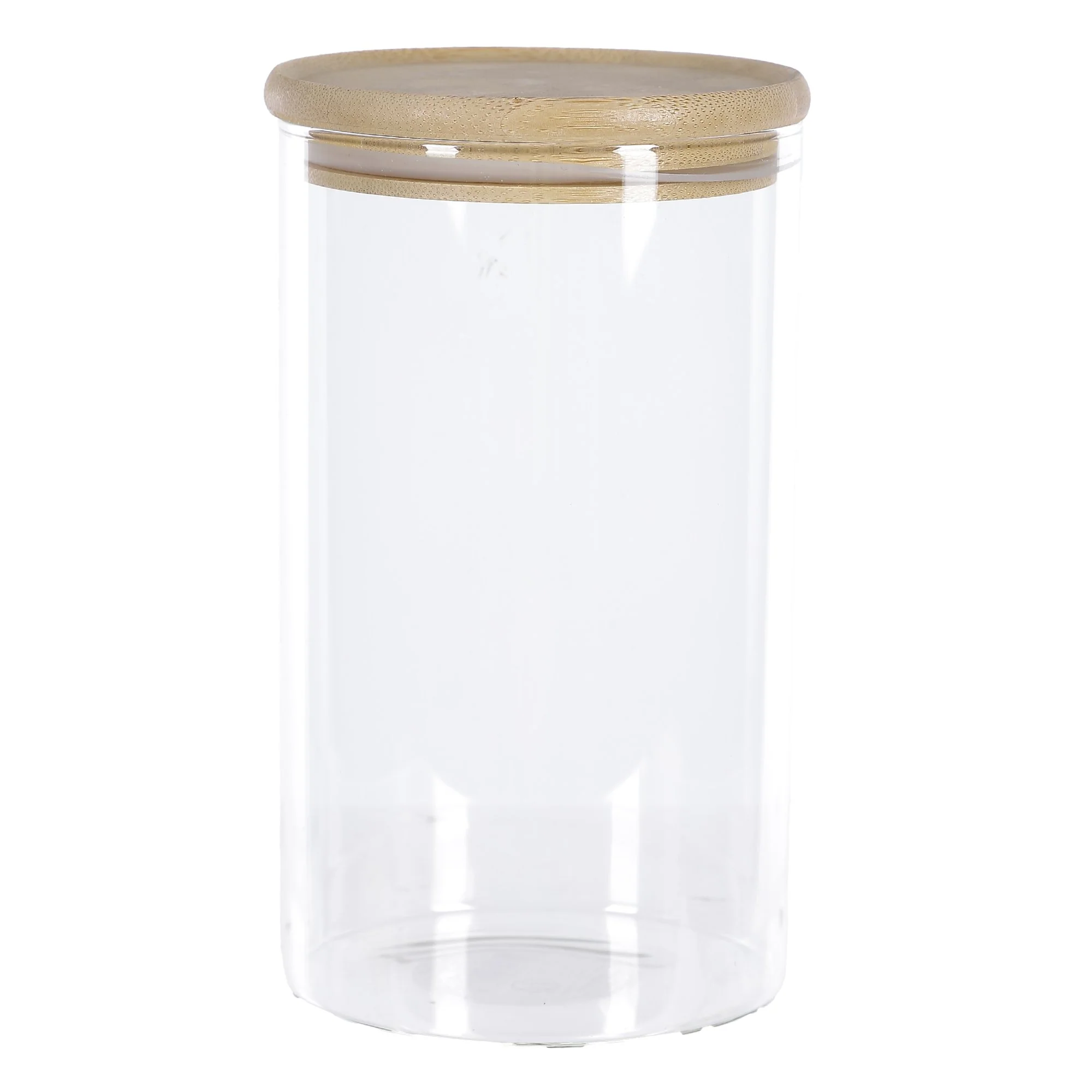 Bocal en verre + couvercle en bambou 1L
