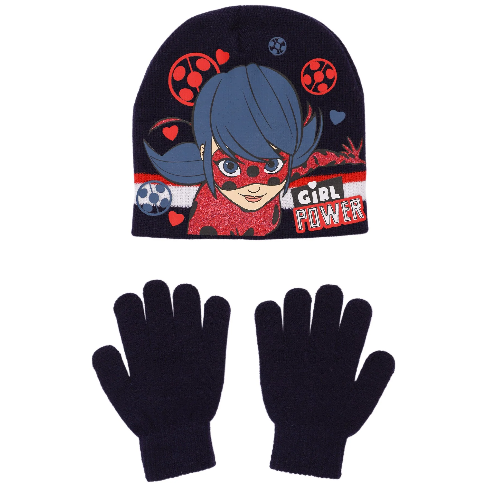 Bonnet + gants rouges ou bleus - Image 2