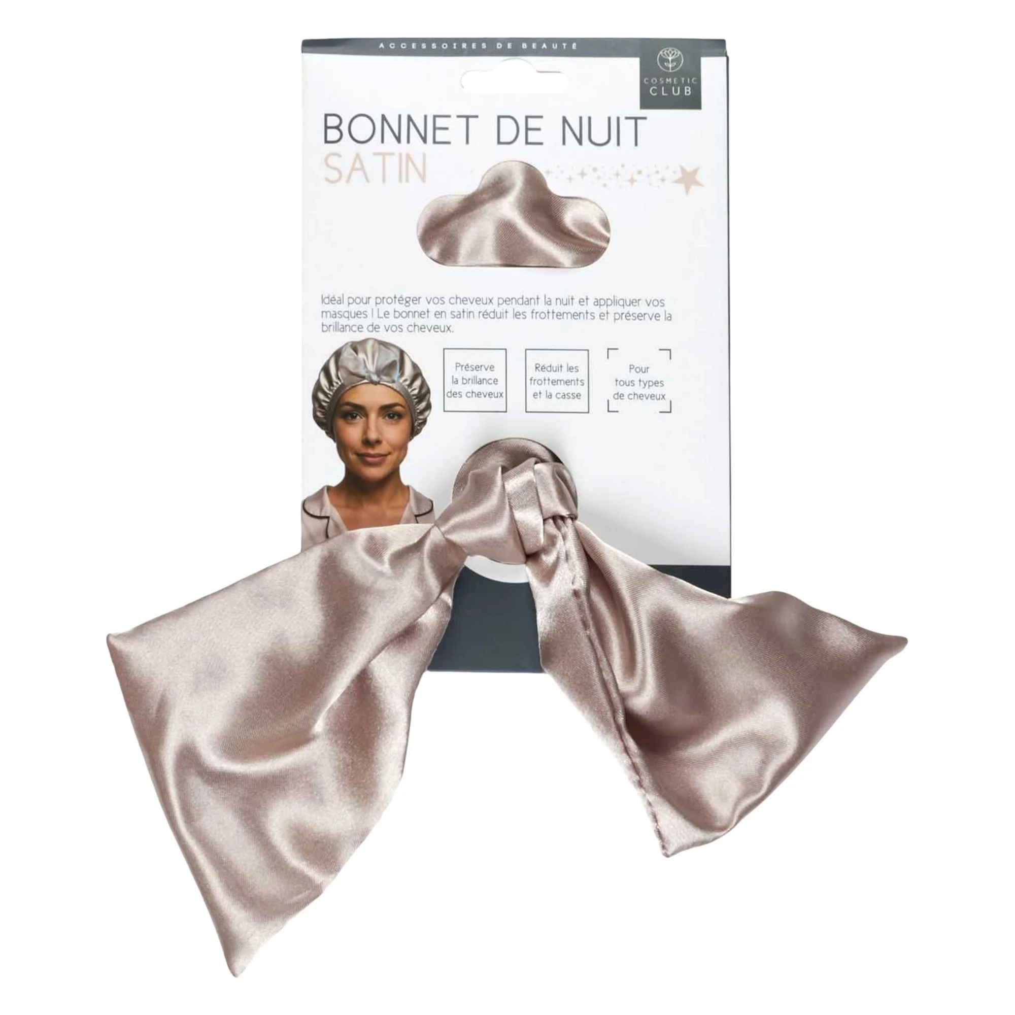 Bonnet satin avec noeud