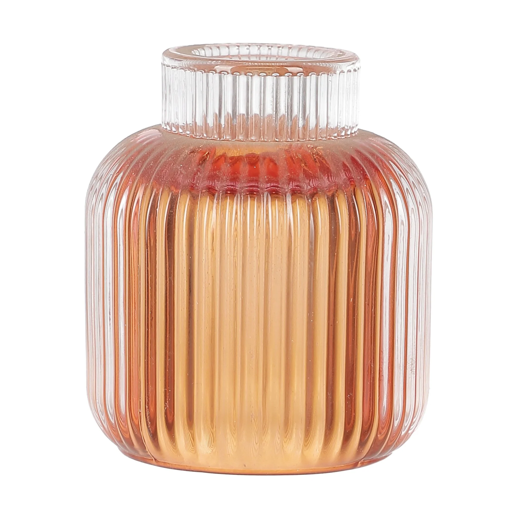 Bougeoir en verre  - Orange