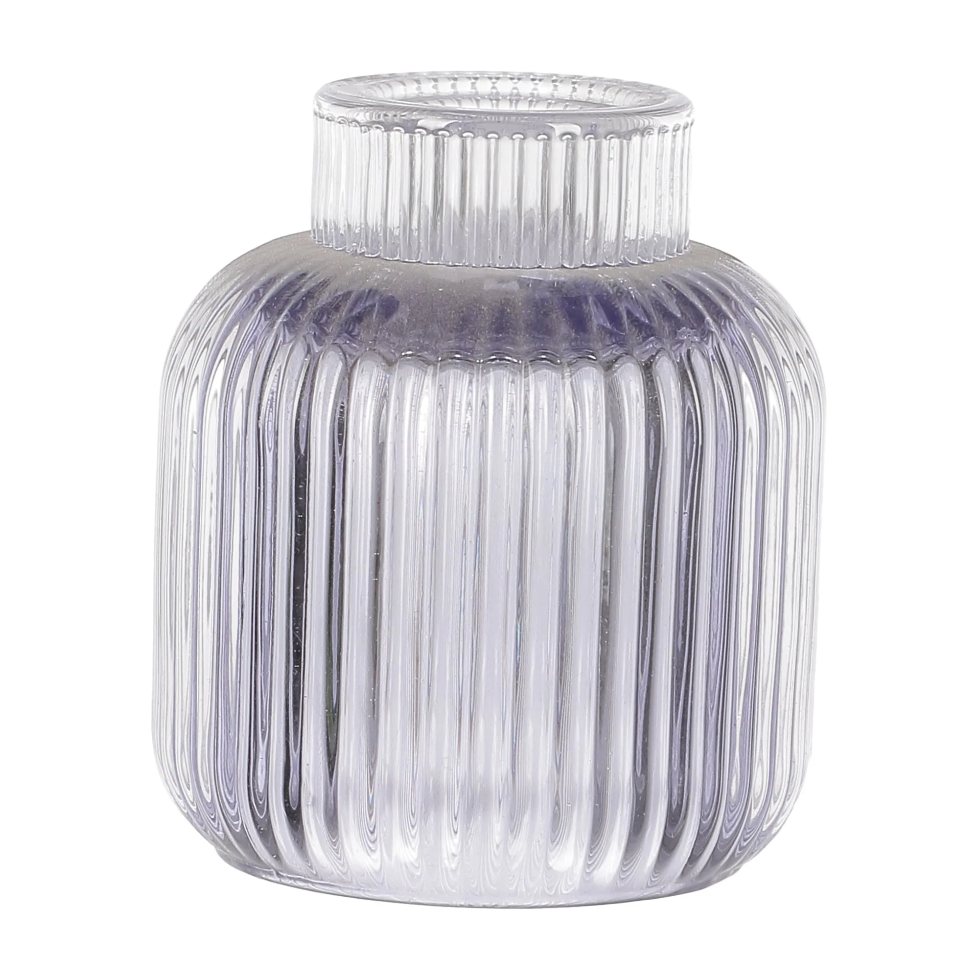 Bougeoir en verre  - Violet