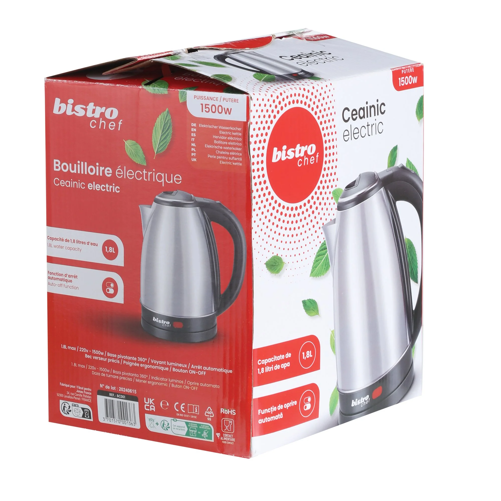 Bouilloire électrique Inox 1.8L - Image 5
