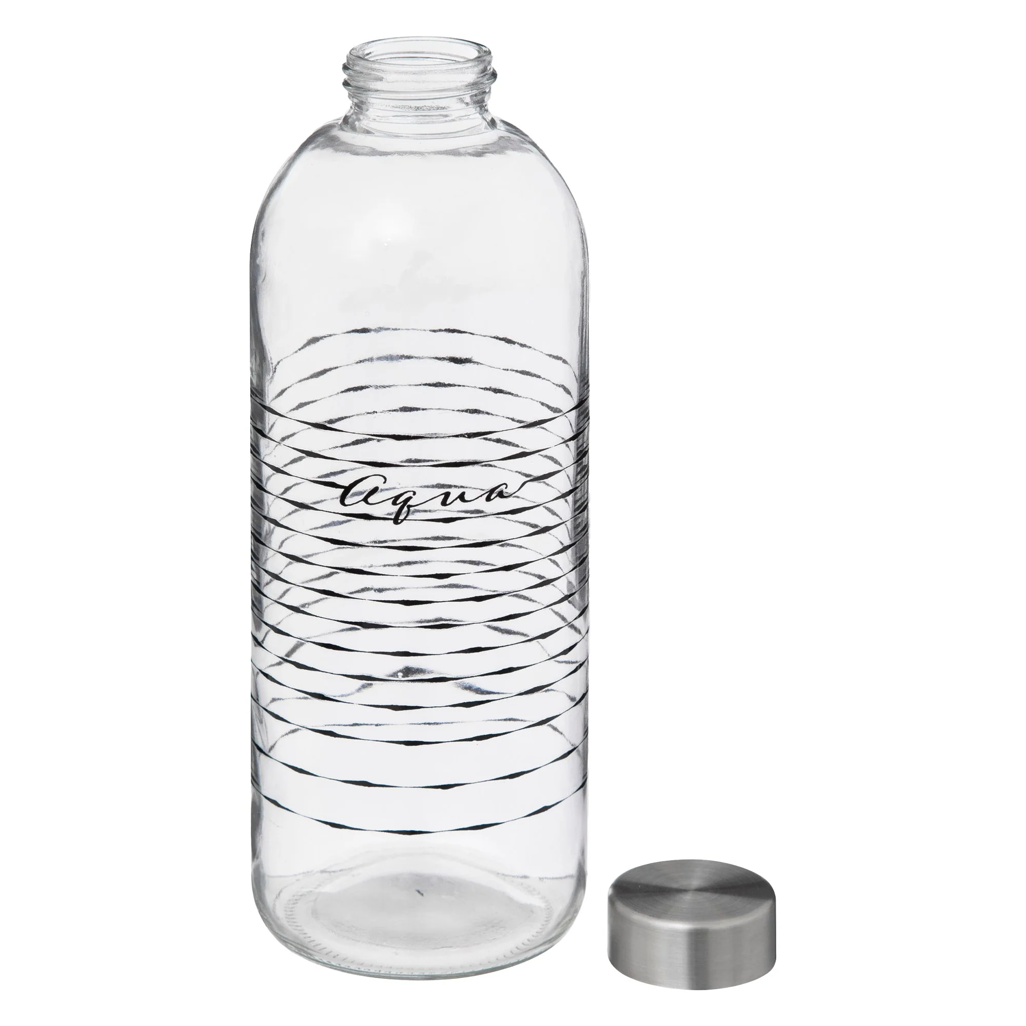 Bouteille en verre aqua 1L - Image 2