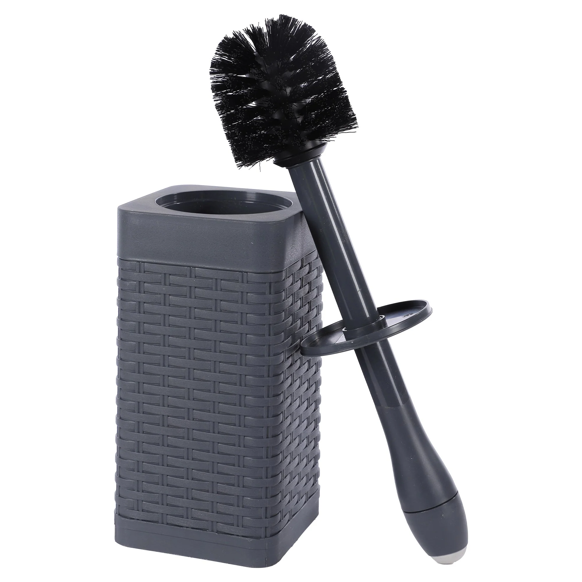 Brosse WC Carrée avec réservoir + support  - Noir - Image 2