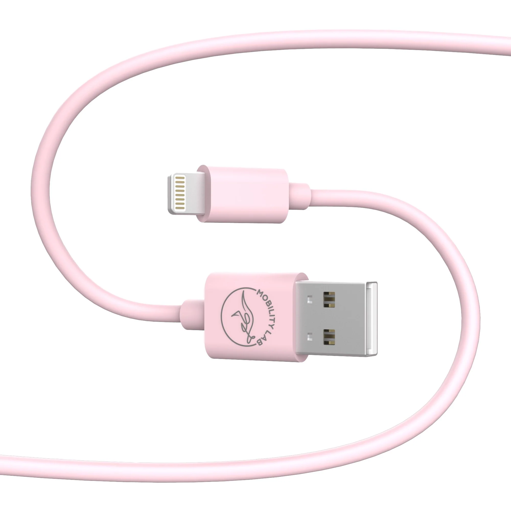 Cable de charge USB Type A vers Lightning rose pastel 1m - Image 2