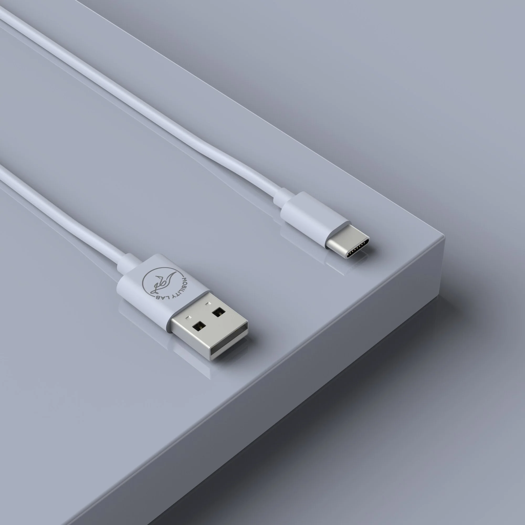 Cable de charge USB Type A vers USB Type C gris 1m - Image 3