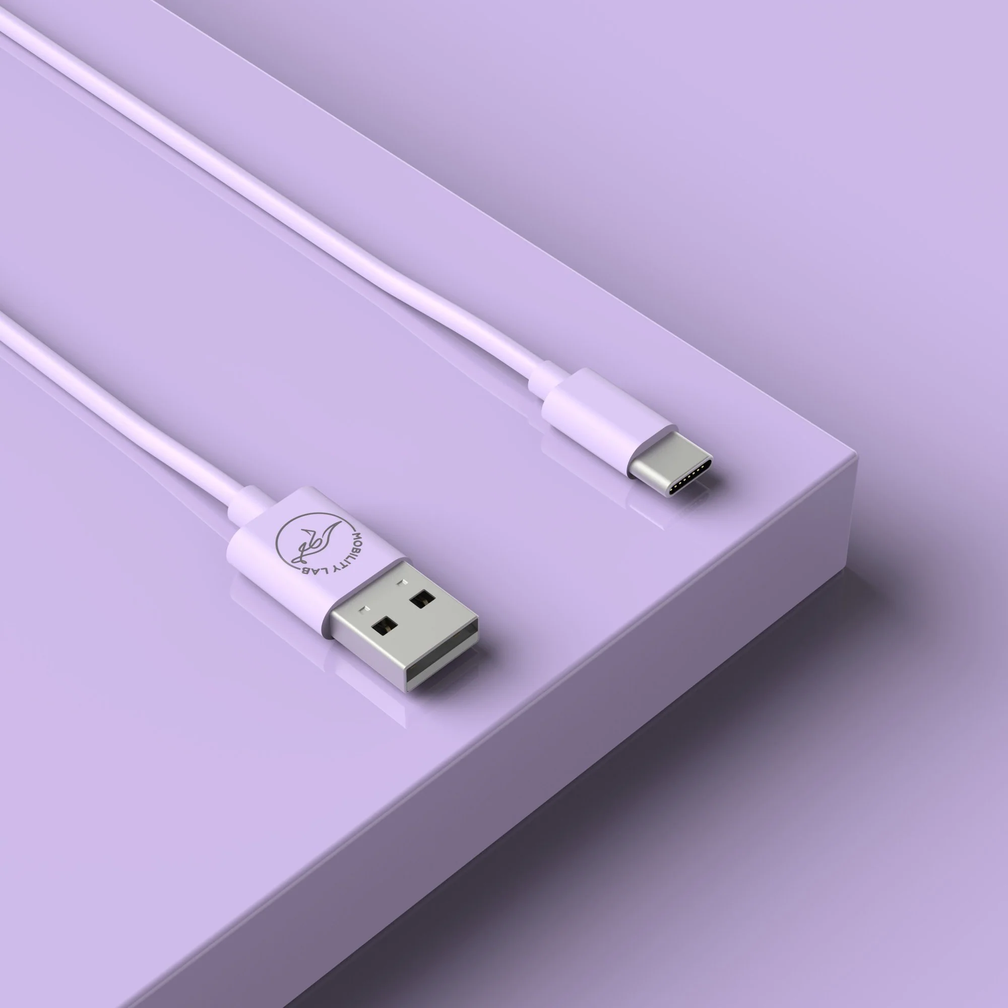 Cable de charge USB Type A vers USB Type C Lila 1M - Image 3