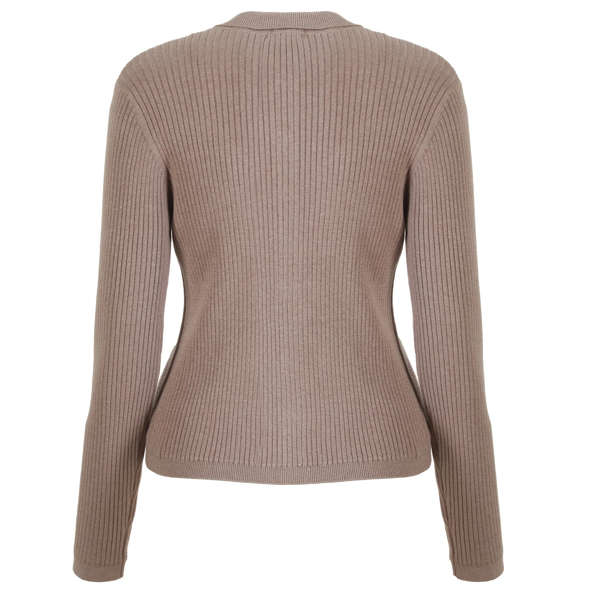 Cardigan col polo - Beige - Image 2