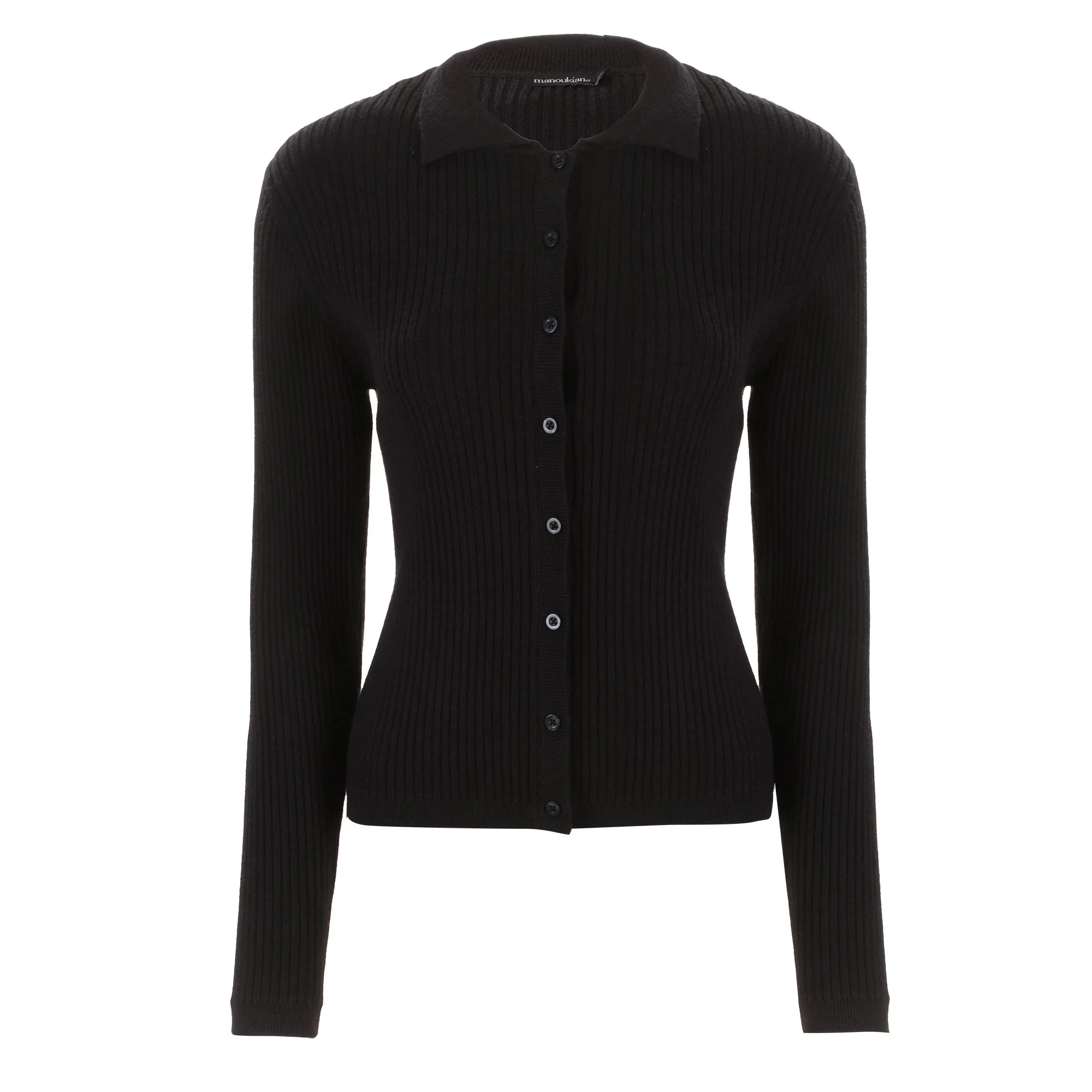Cardigan col polo - Gris