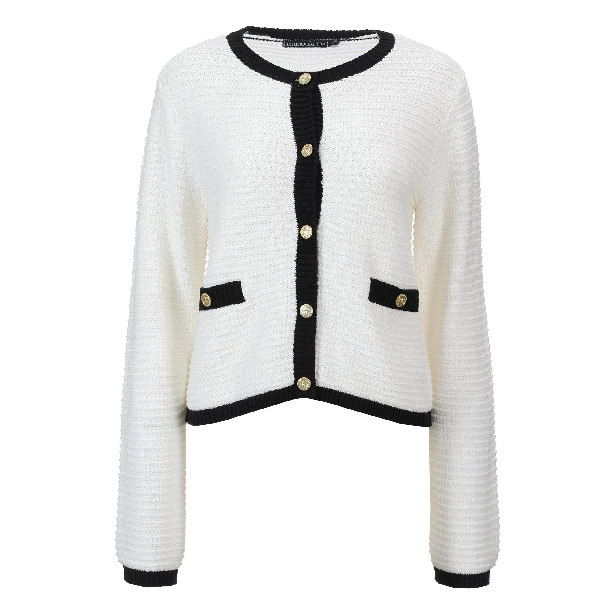 Cardigan col rond - Blanc
