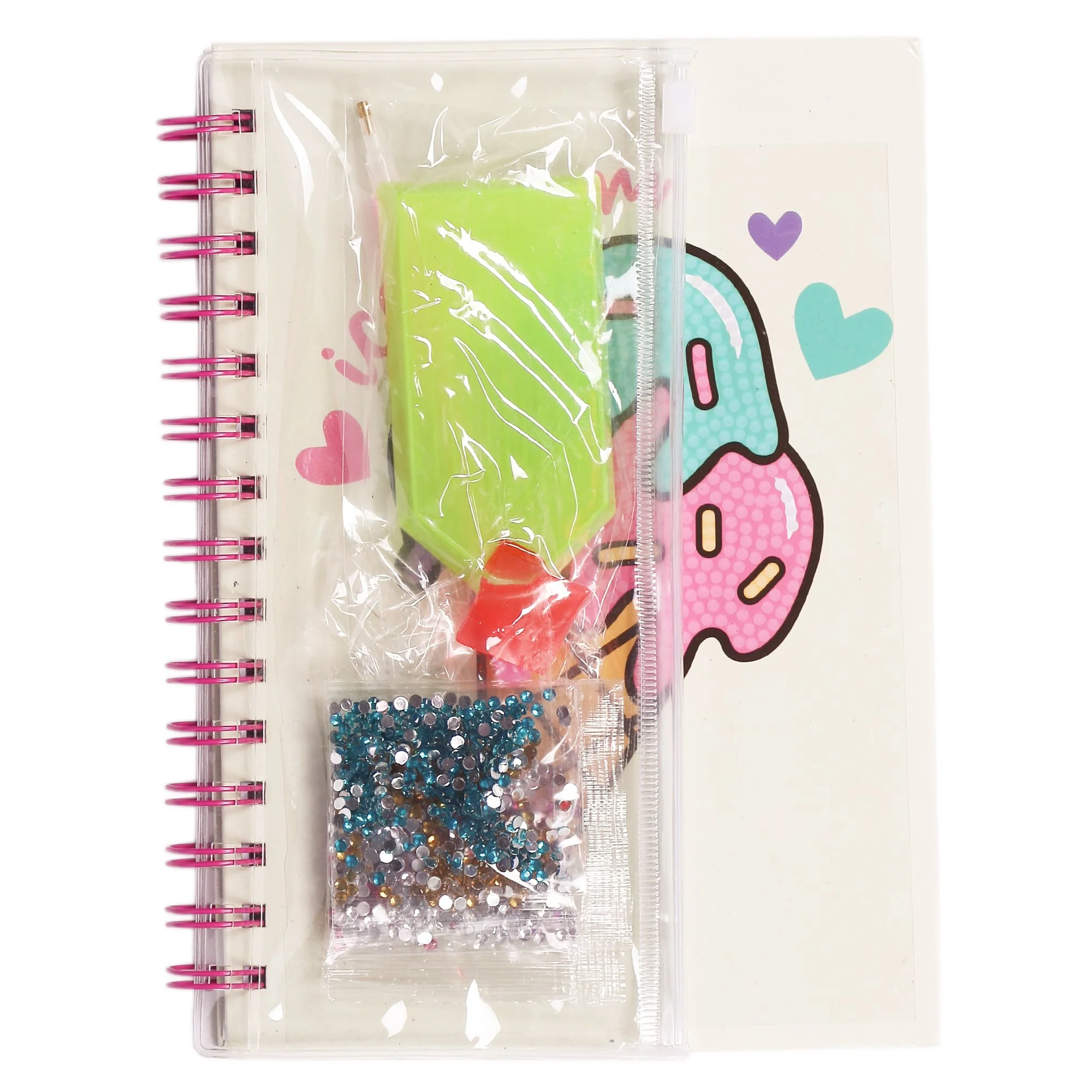 Carnet fantaisie + strass - Beige