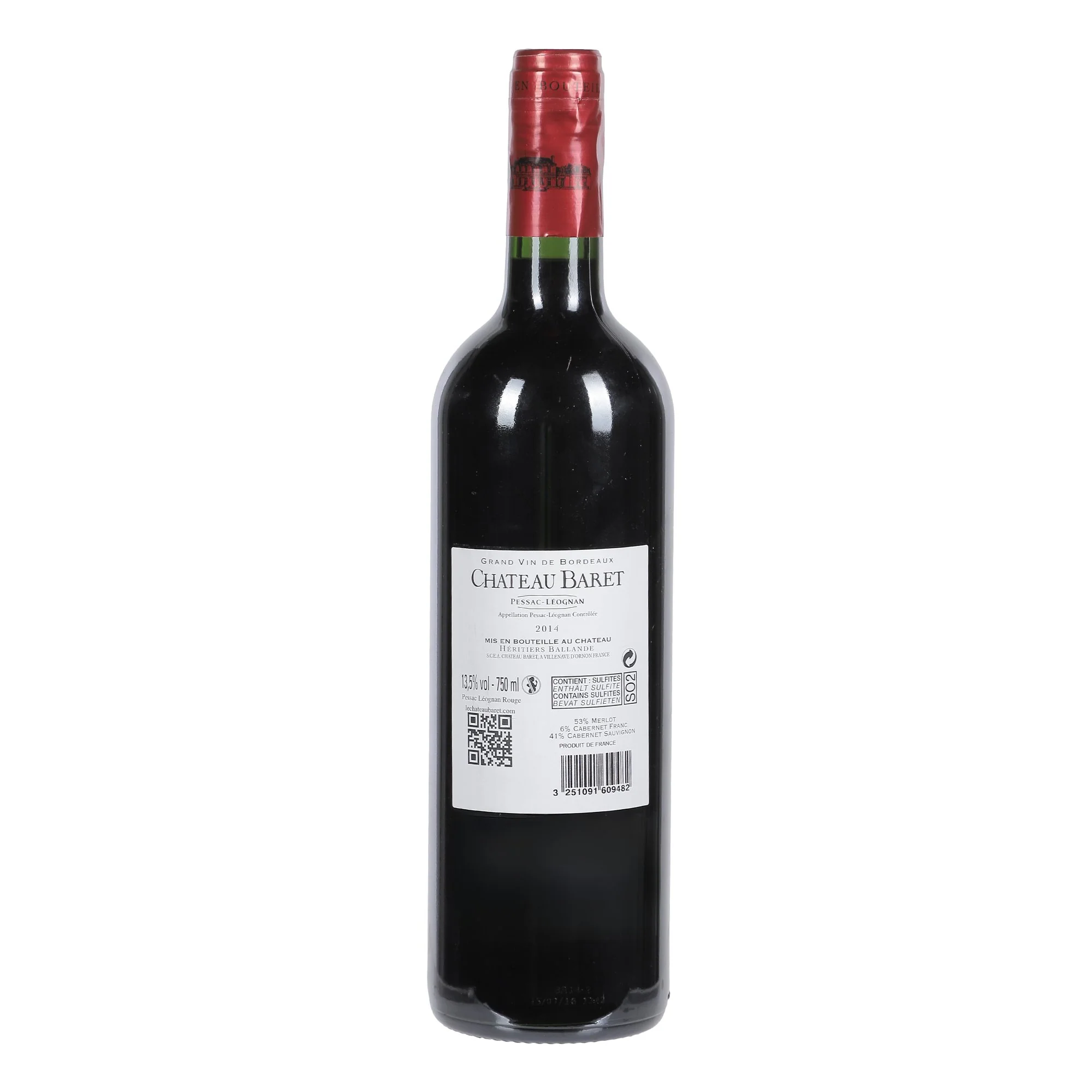 Château Baret Pessac Leognan AOP 2014 Médaille d'or - Image 2