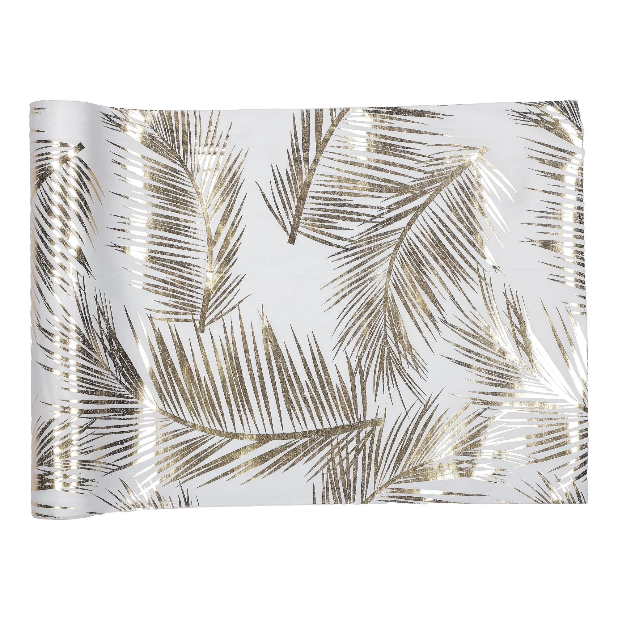 Chemin de table polyester palme doré  - Or