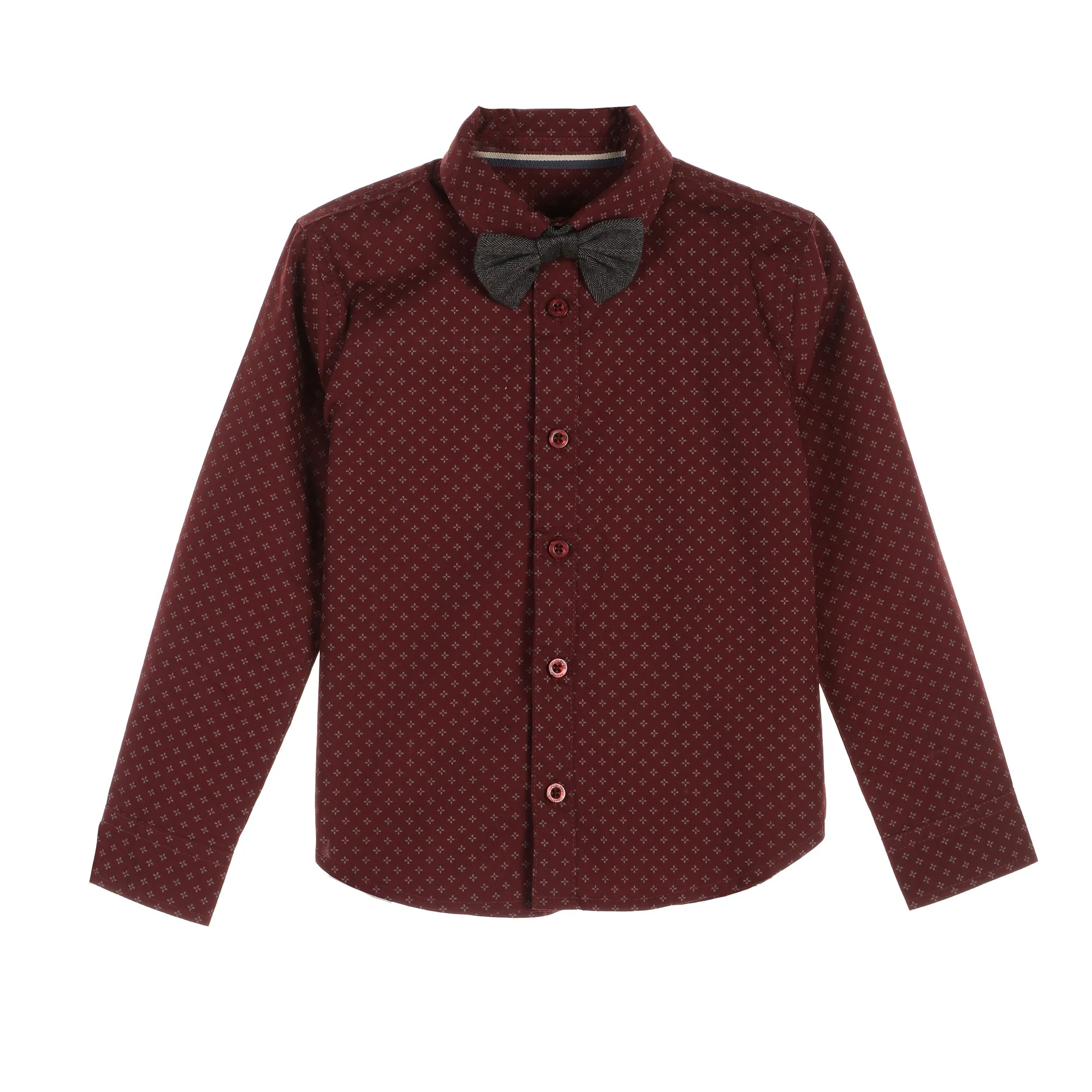 Chemise avec nœud papillon 3/12 ans - Rouge - Image 2