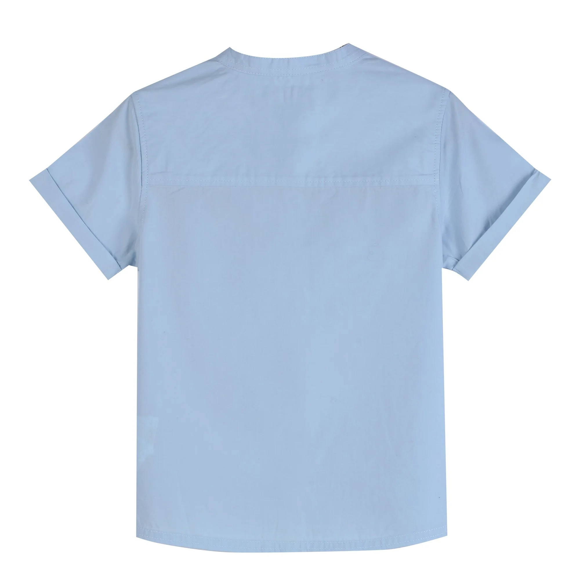 Chemise col mao - Bleu - Image 2