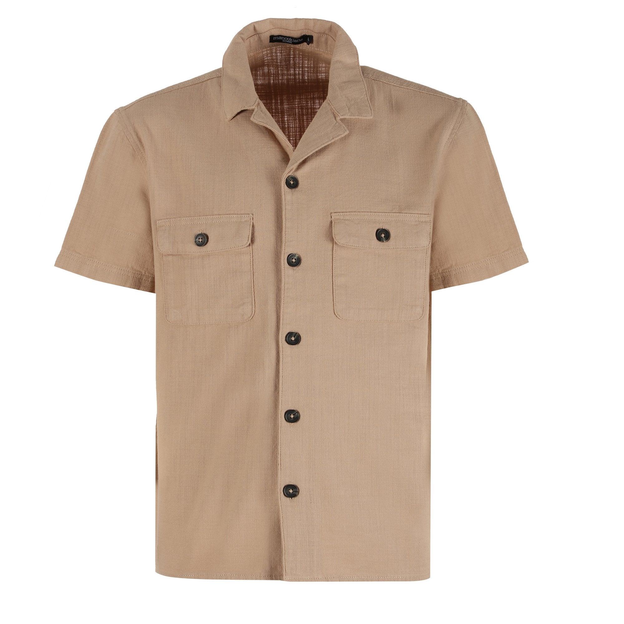 Chemise double poches - Beige