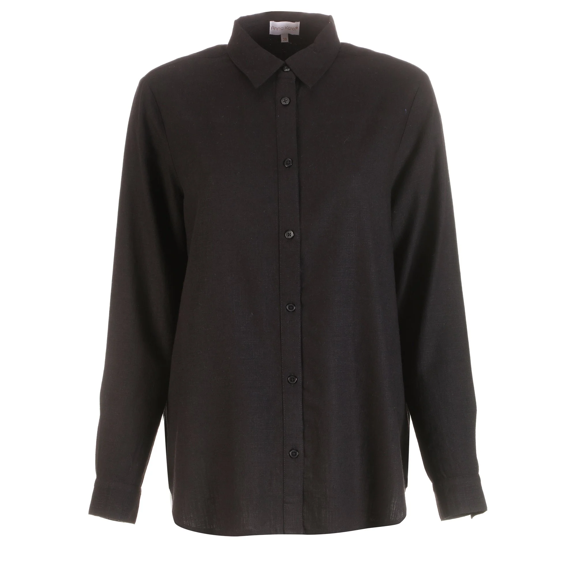 Chemise en lin mélangé  - Noir