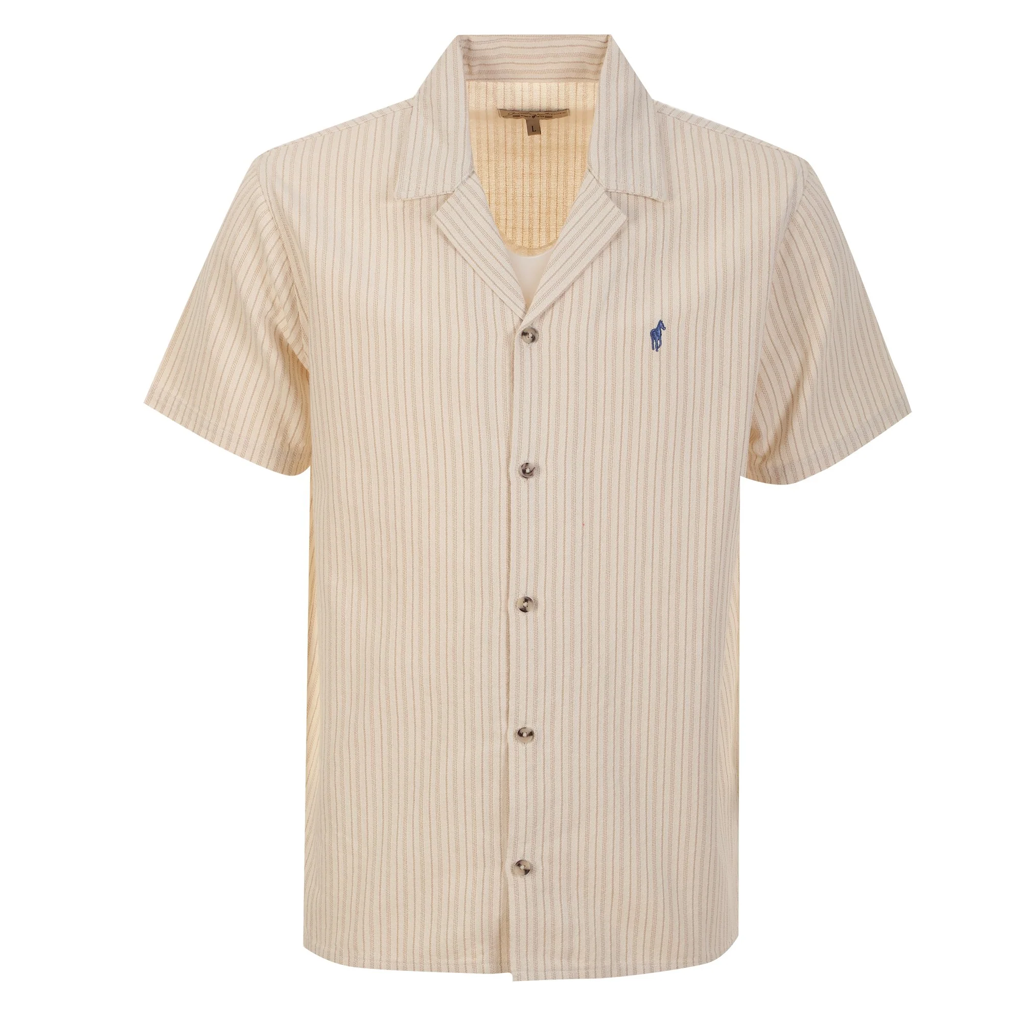 Chemise manches courtes en coton pour Homme - Beige