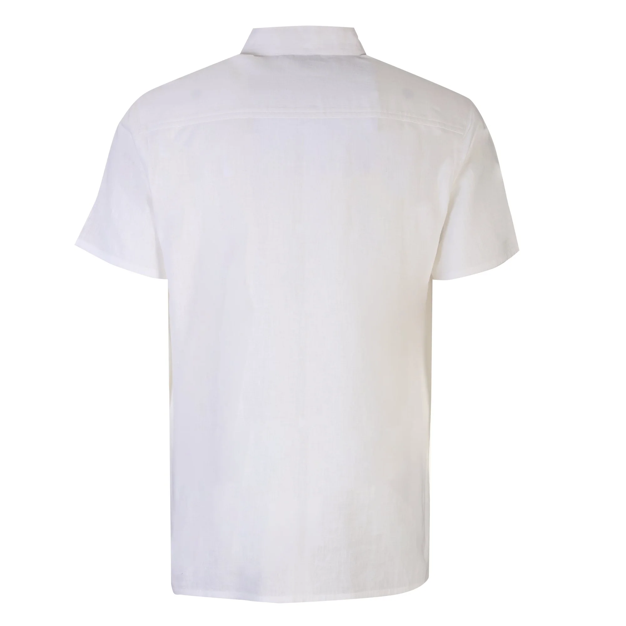 Chemise manches courtes en lin mélangé - Blanc - Image 2