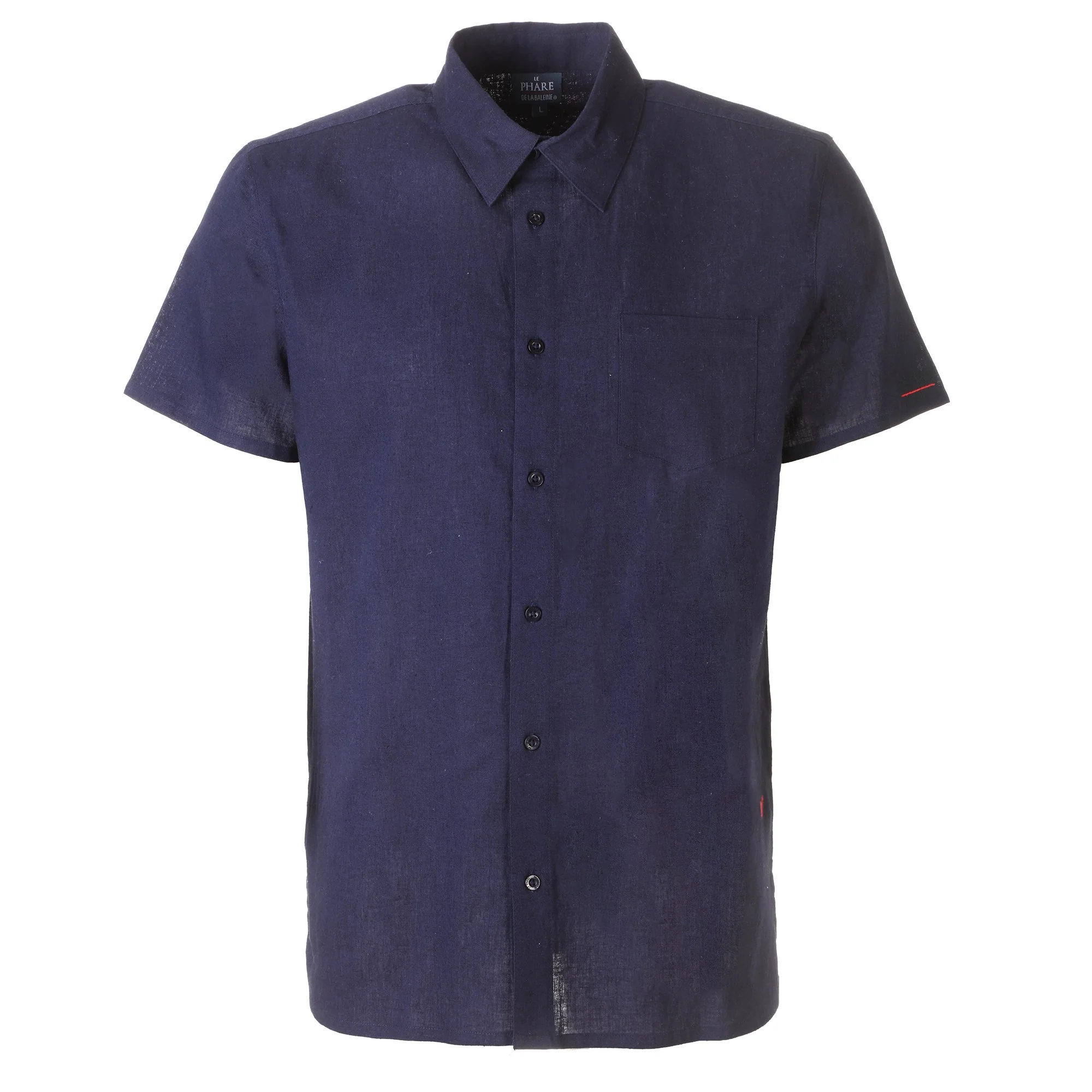 Chemise manches courtes en lin mélangé - Noir