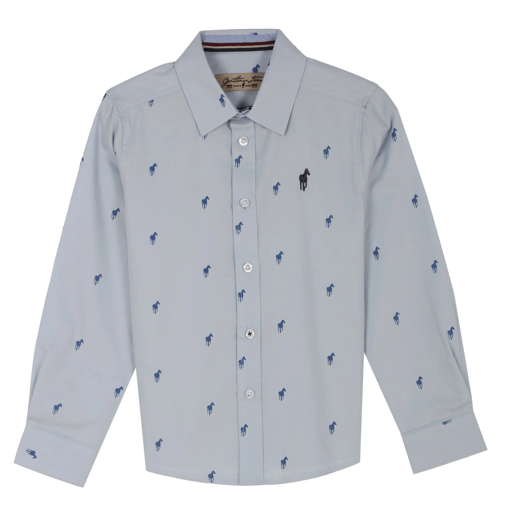 Chemise manches longues avec broderie 3/12 ans - Blanc