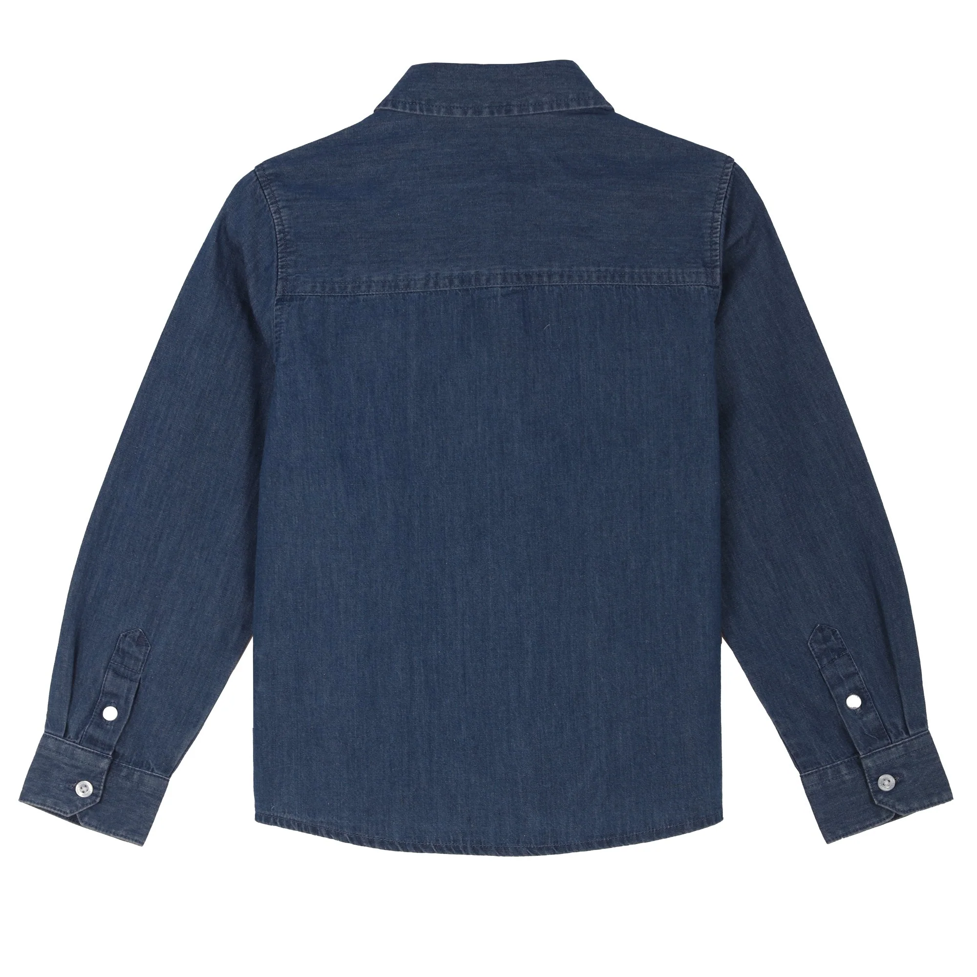 Chemise manches longues avec broderie 3/12 ans - Bleu foncé - Image 6