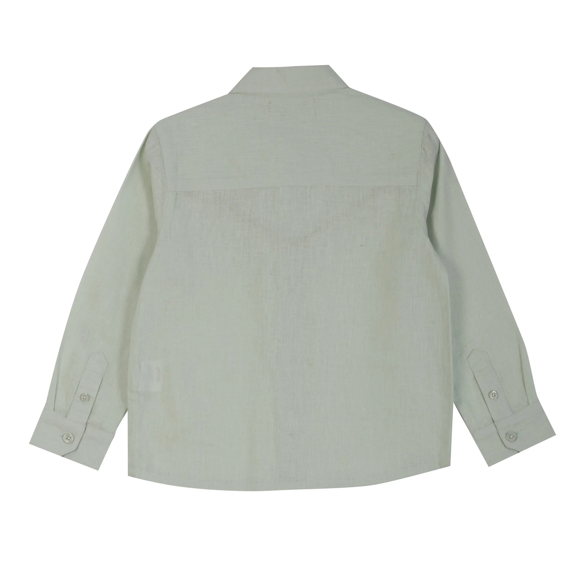Chemise manches longues lin 3/12 ans - Vert - Image 2
