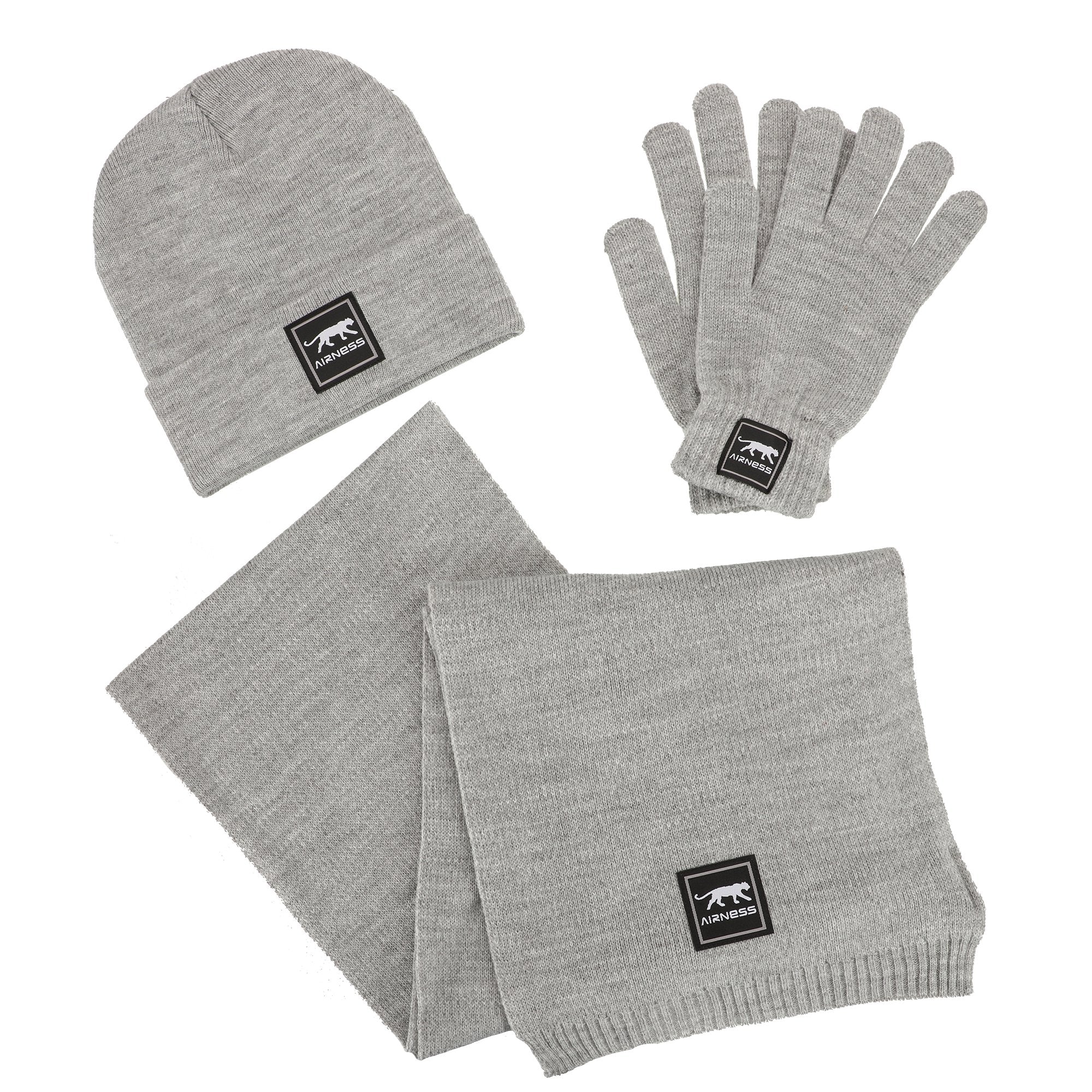 Coffret bonnet et écharpe gris