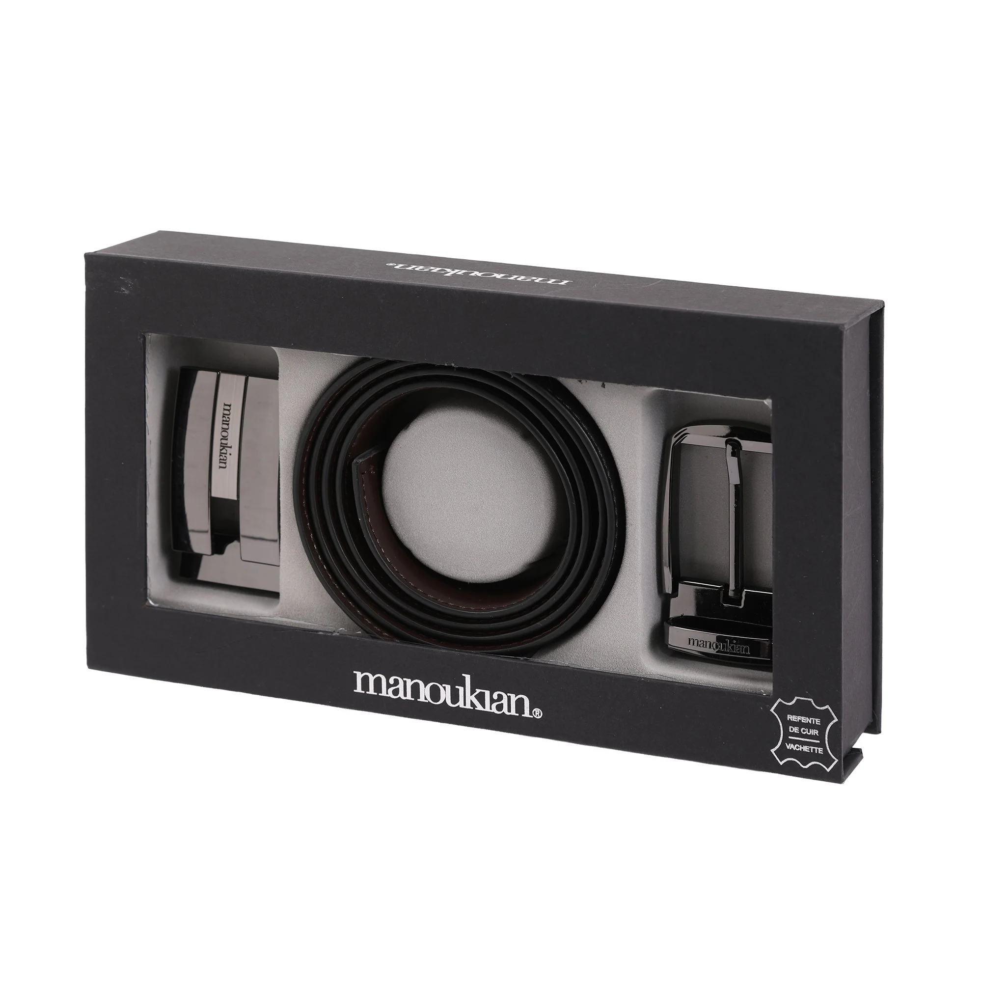 Coffret ceinture en cuir avec 2 boucles - Image 2