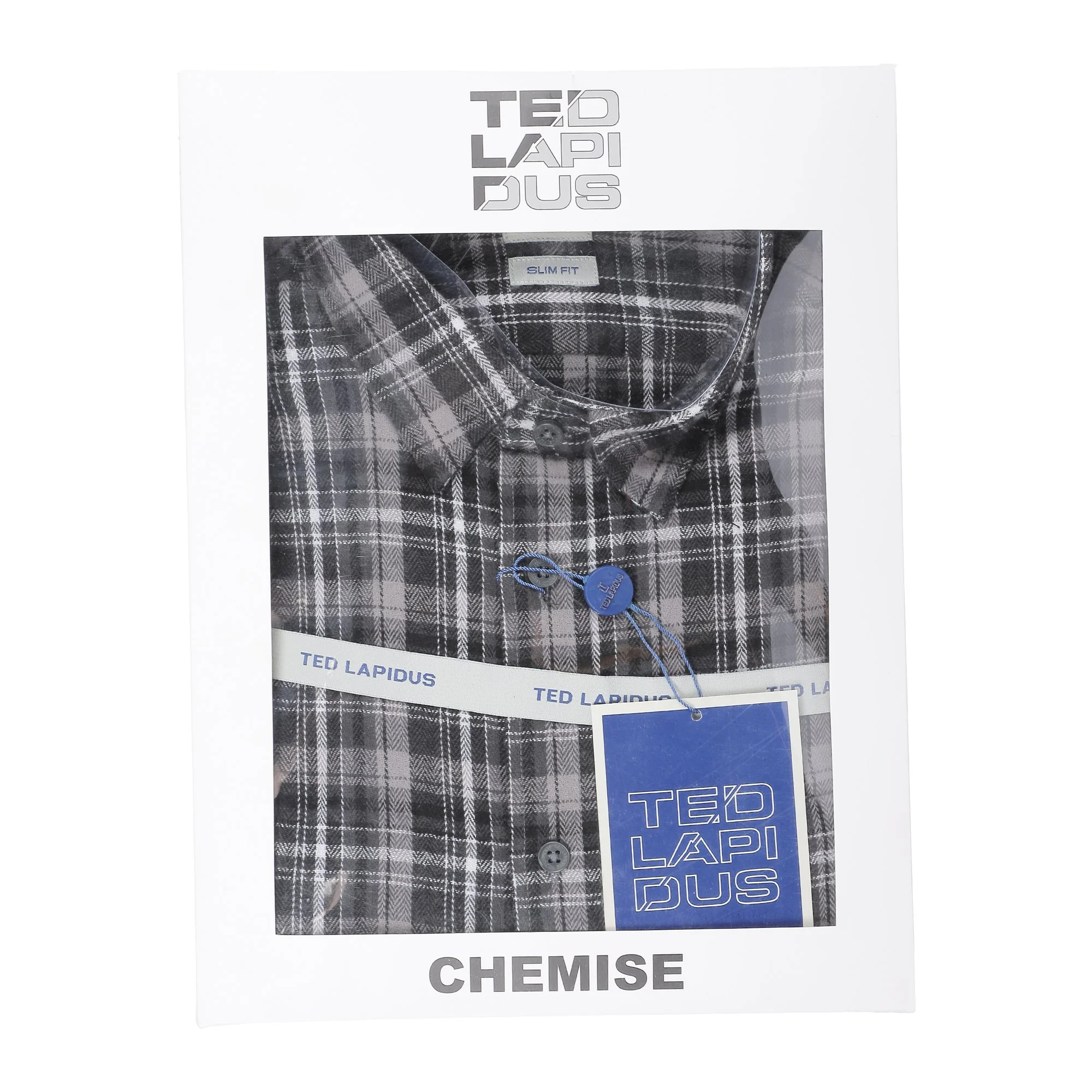 COFFRET CHEMISE FLANELLE ANTHRACITE