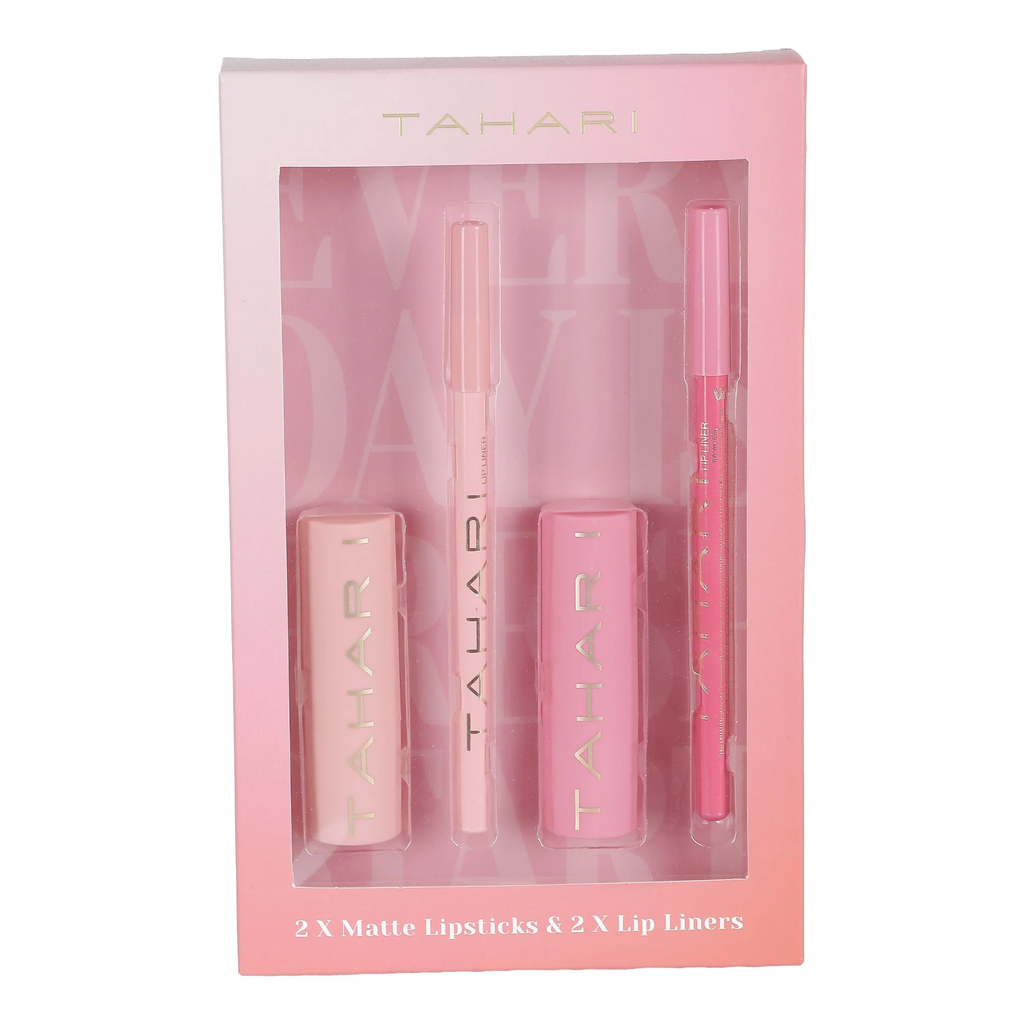Coffret de 2 rouges à lèvres + 2 crayons à lèvres