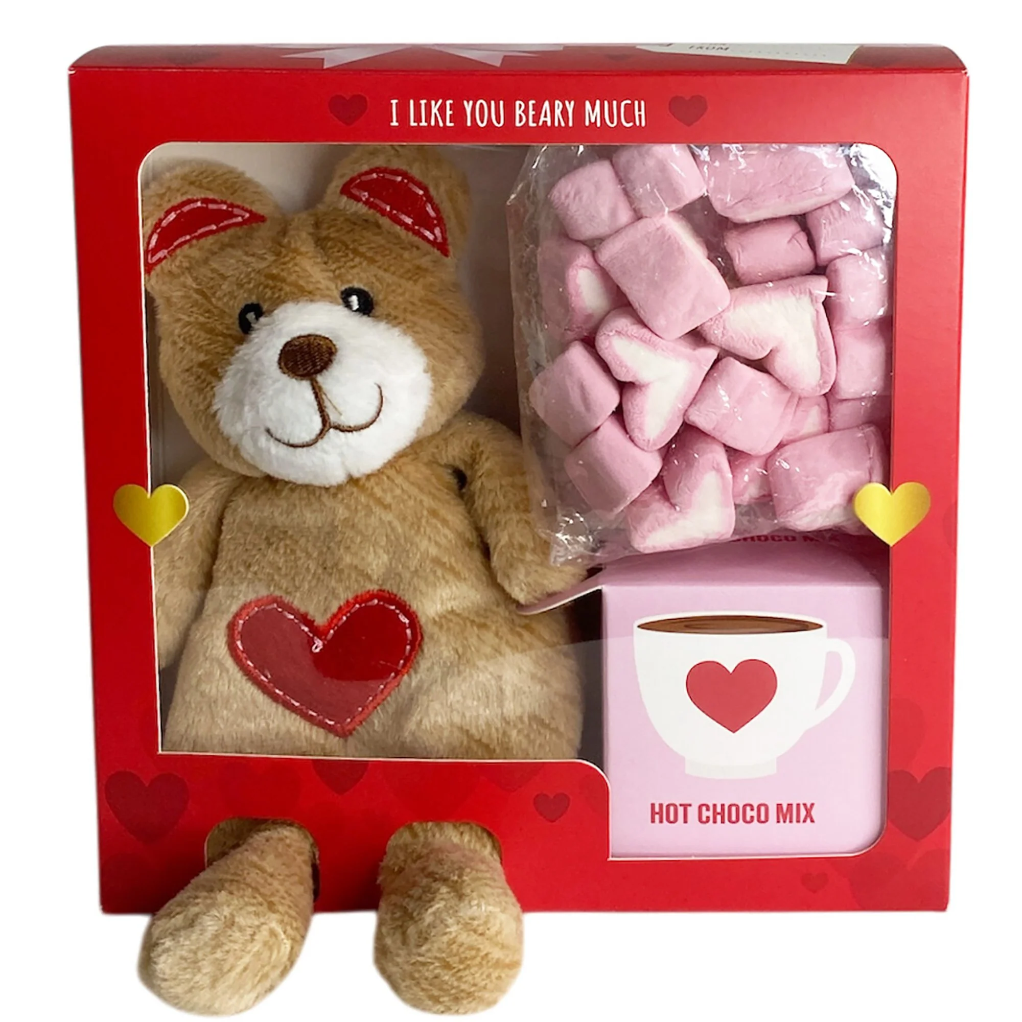 Coffret peluche, guimauves et chocolat