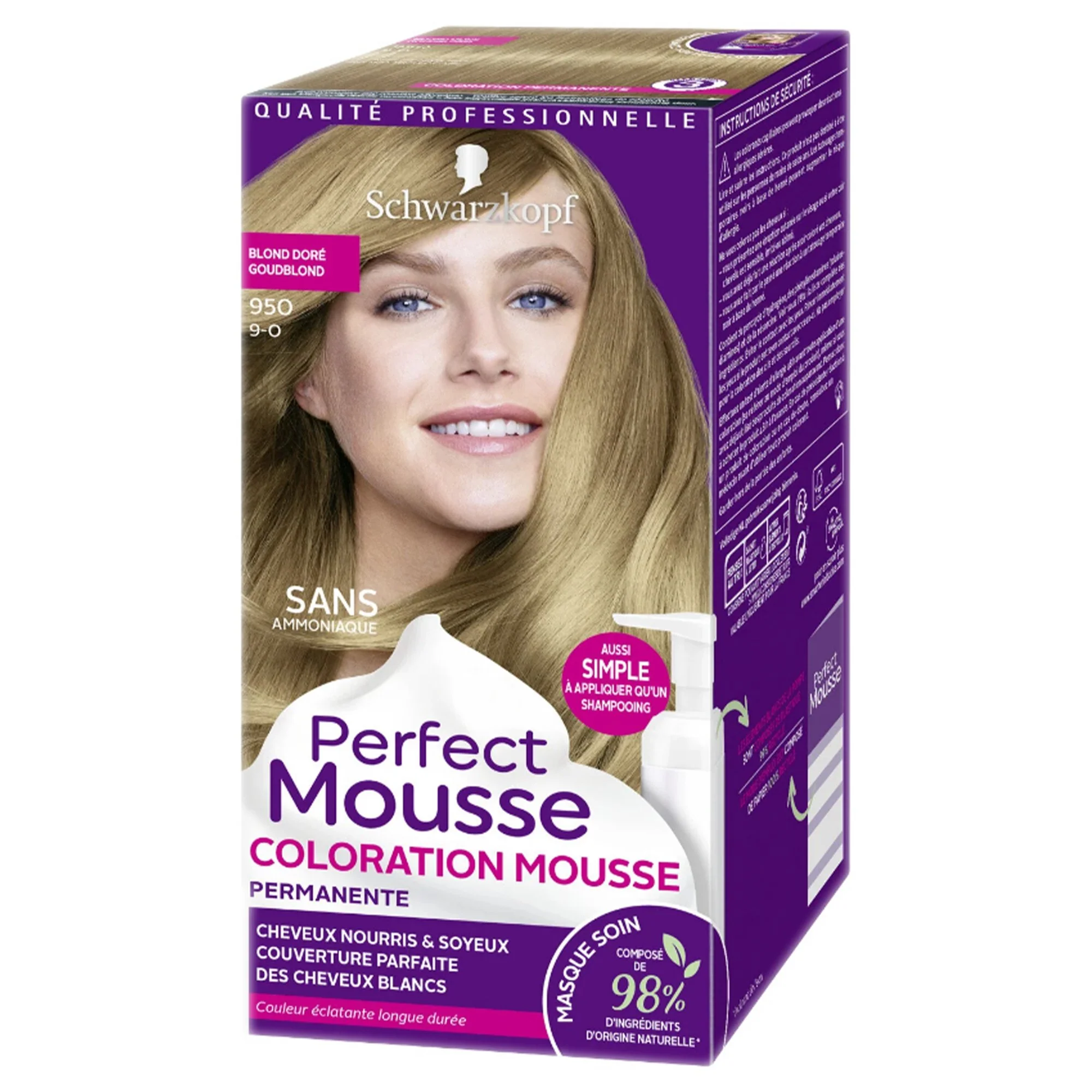 COLORATION PERMANENTE 950 BLOND DORE
